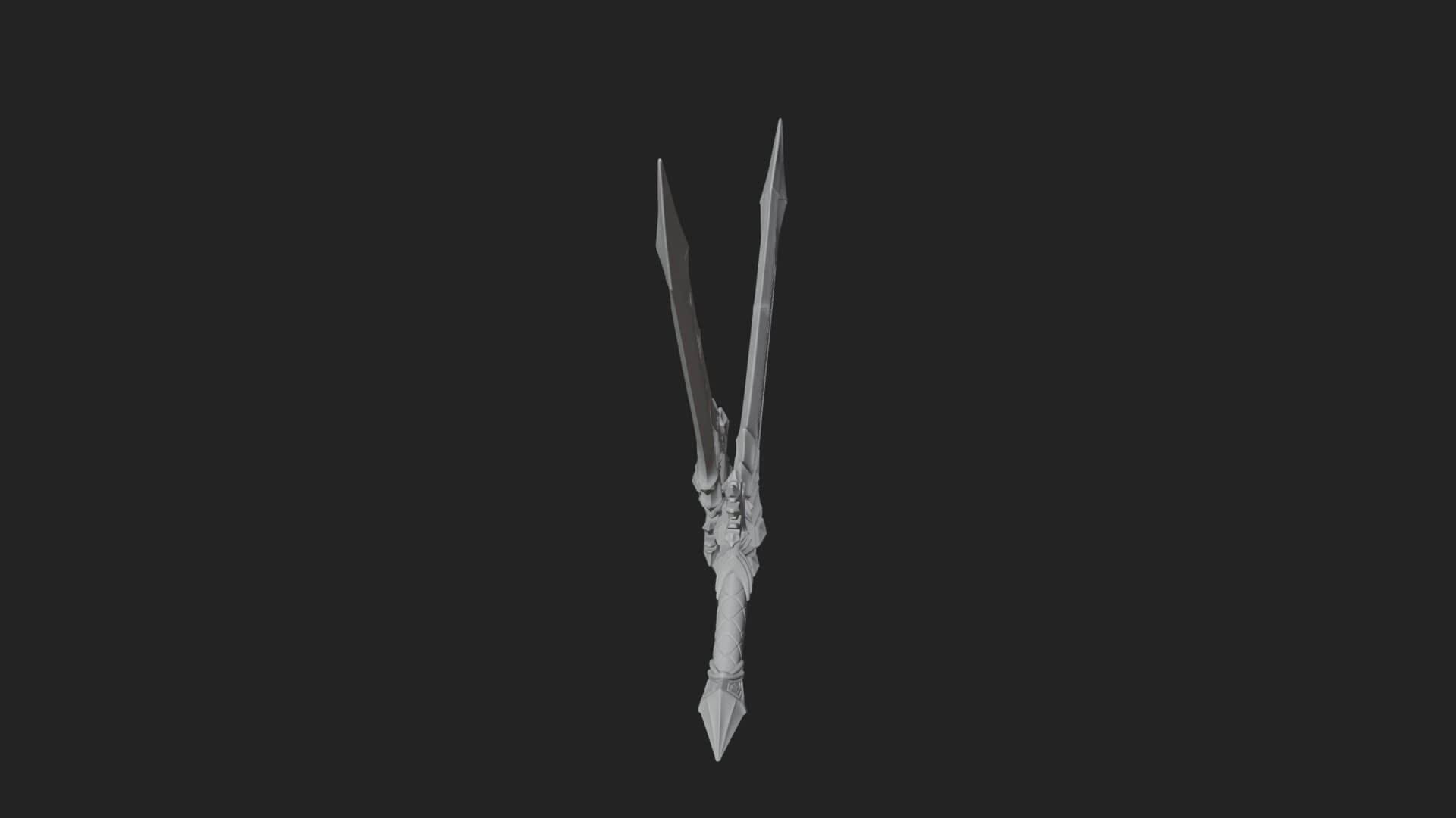Ice Crystal Sword Pair Model Design 1 3D Print Model 3D Model
