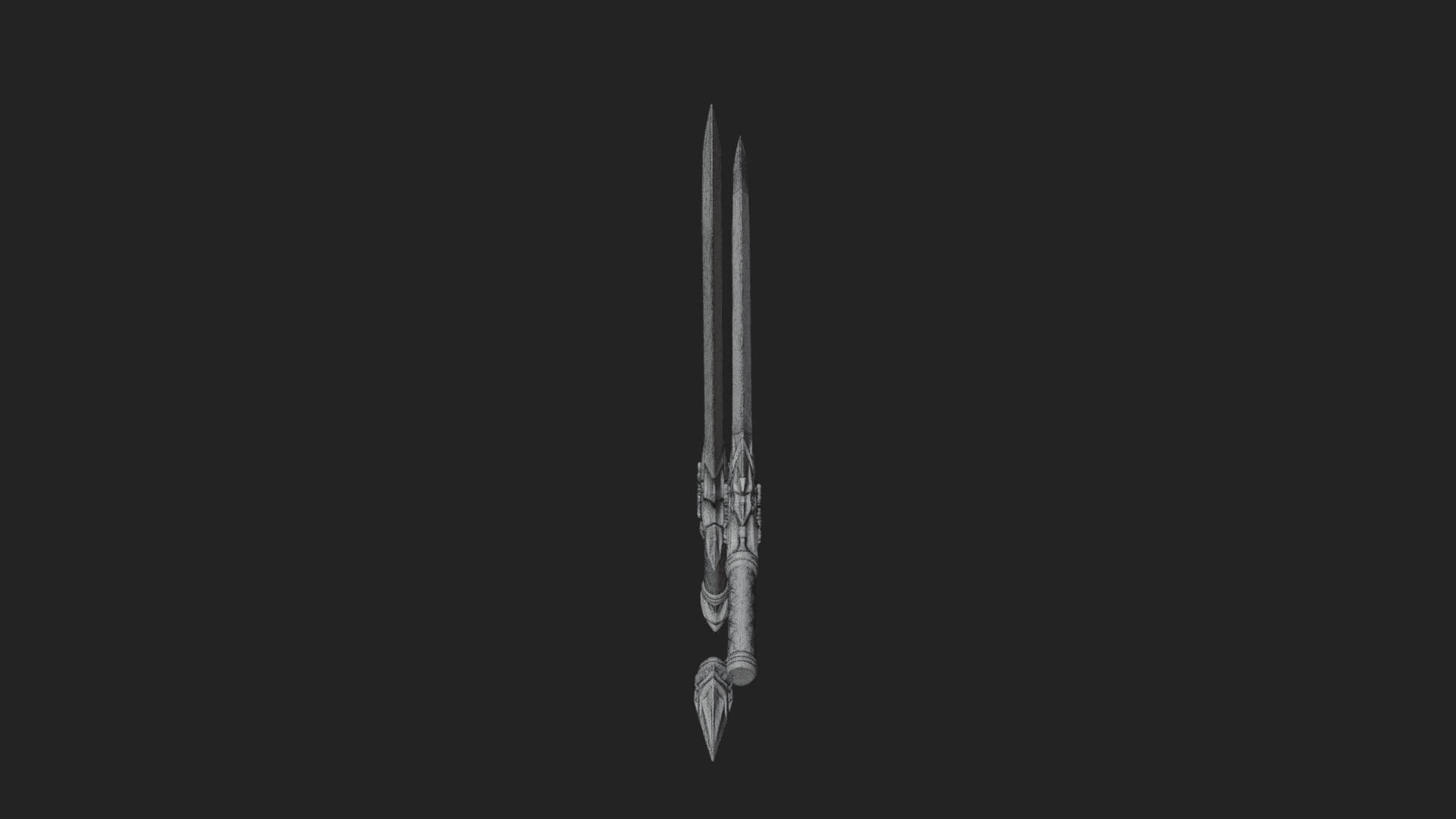 Ice Crystal Sword Pair Model Design 3 3D Print Model 3D Model
