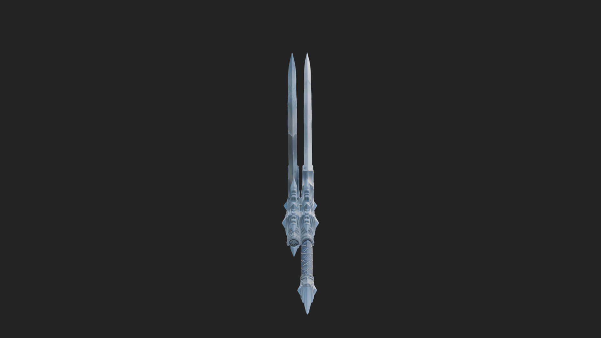 Ice Crystal Sword Pair Model Design 4 3D Print Model 3D Model