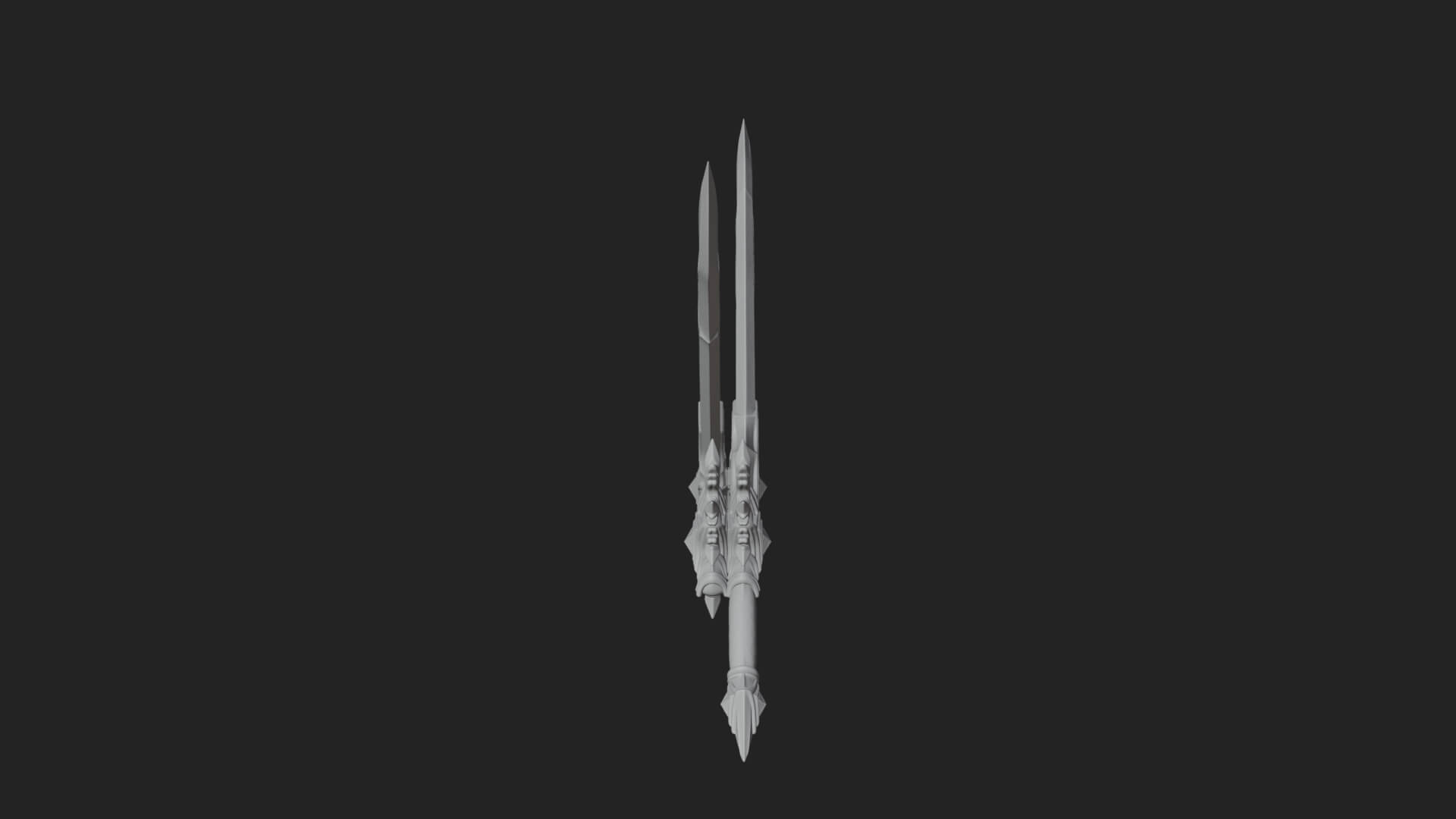 Ice Crystal Sword Pair Model Design 4 3D Print Model 3D Model