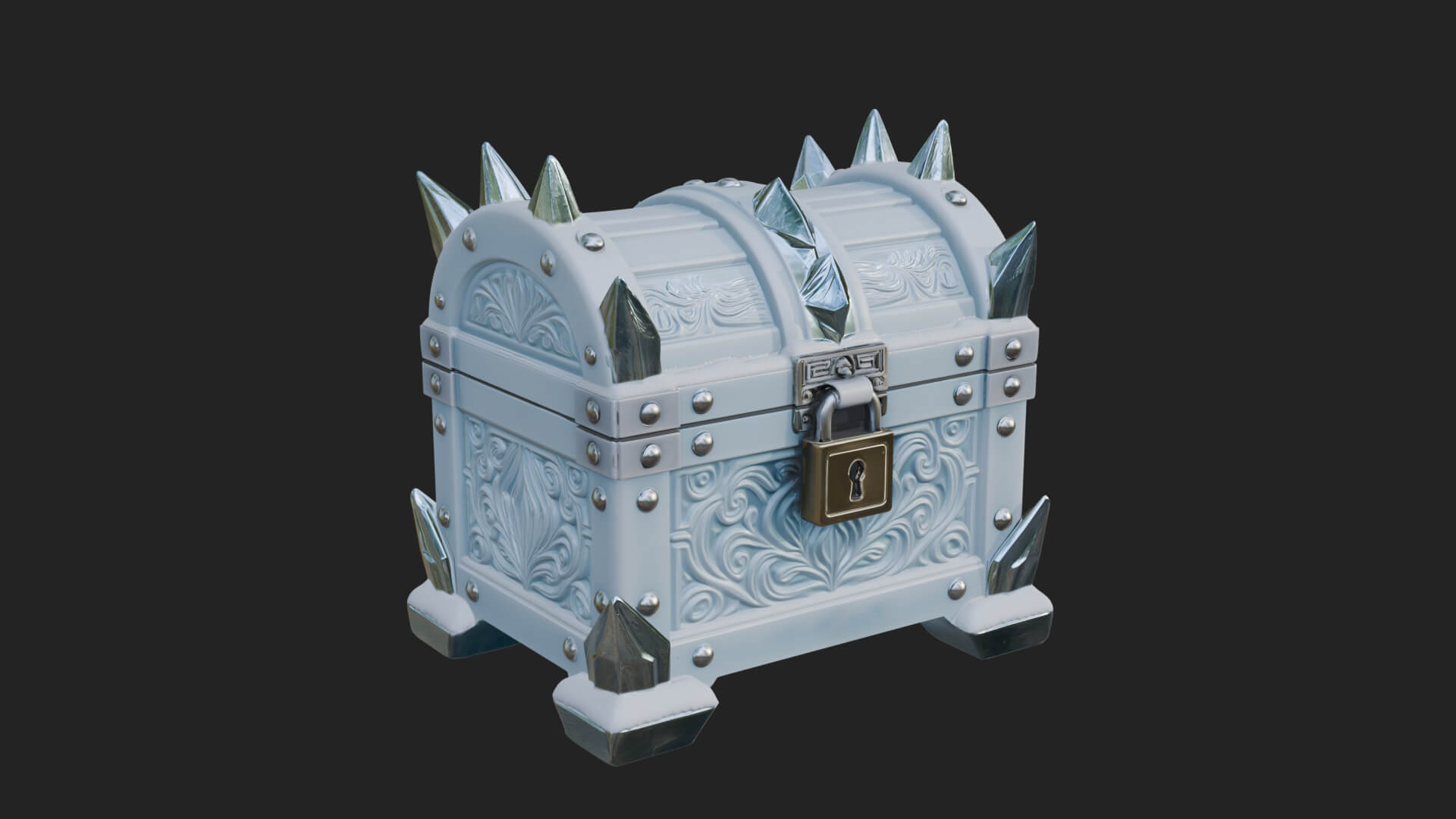 Ice Crystal Treasure Chest Model Design 1 3D Print Model 3D Model