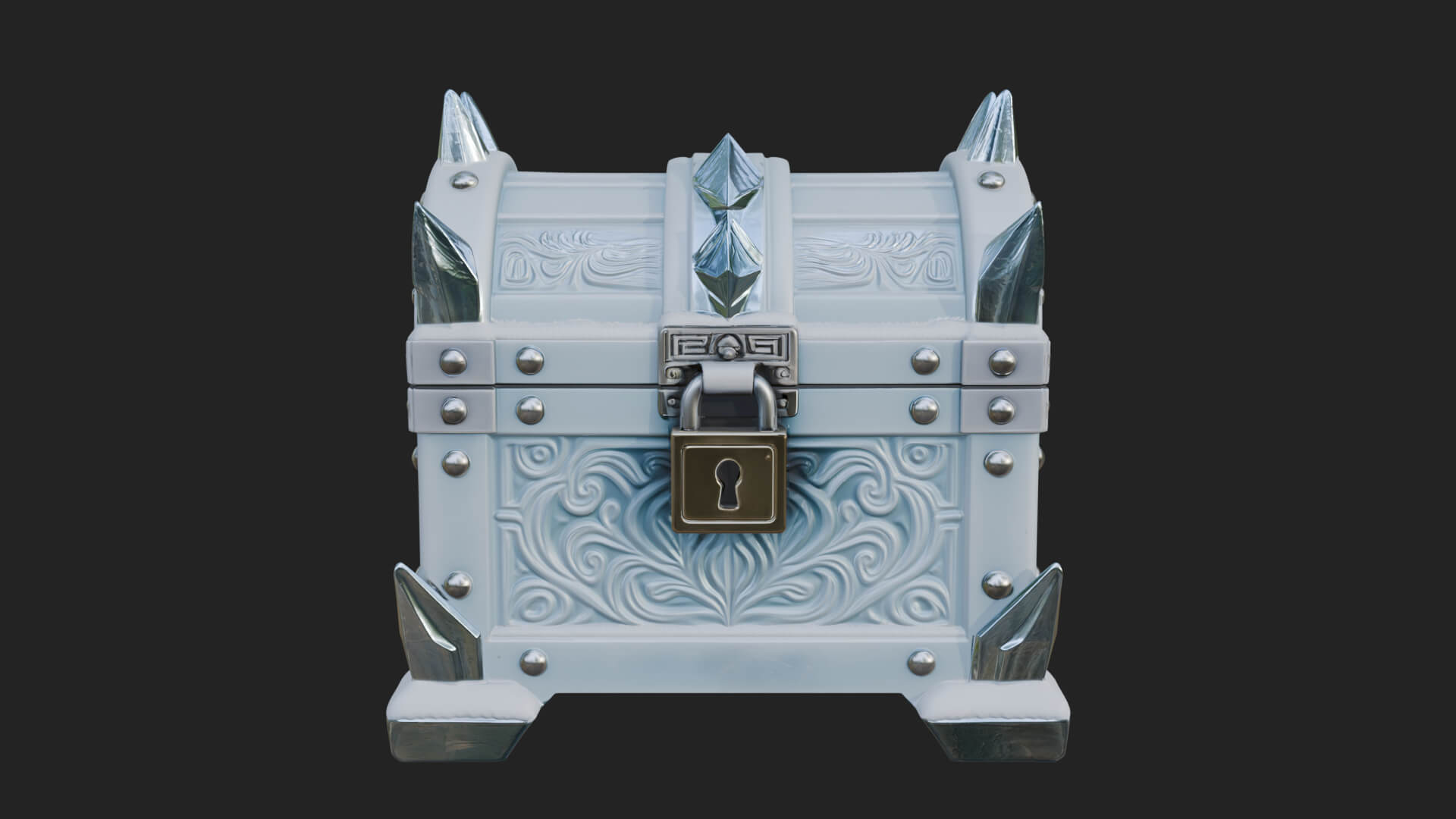 Ice Crystal Treasure Chest Model Design 1 3D Print Model 3D Model