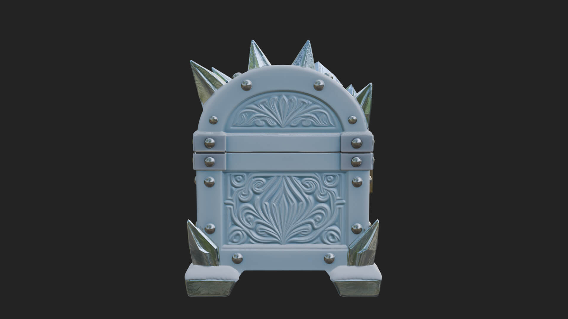 Ice Crystal Treasure Chest Model Design 1 3D Print Model 3D Model