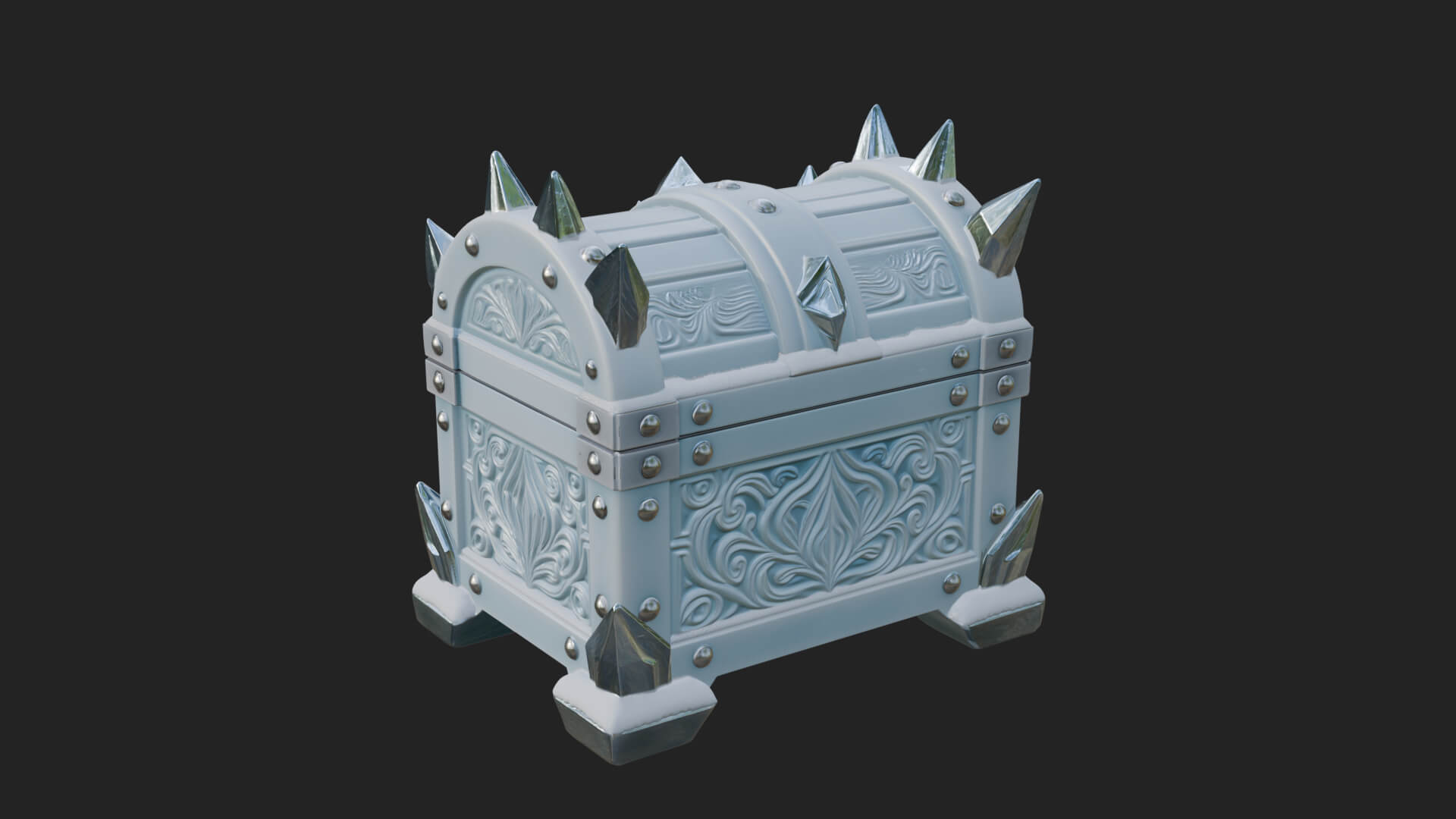 Ice Crystal Treasure Chest Model Design 1 3D Print Model 3D Model