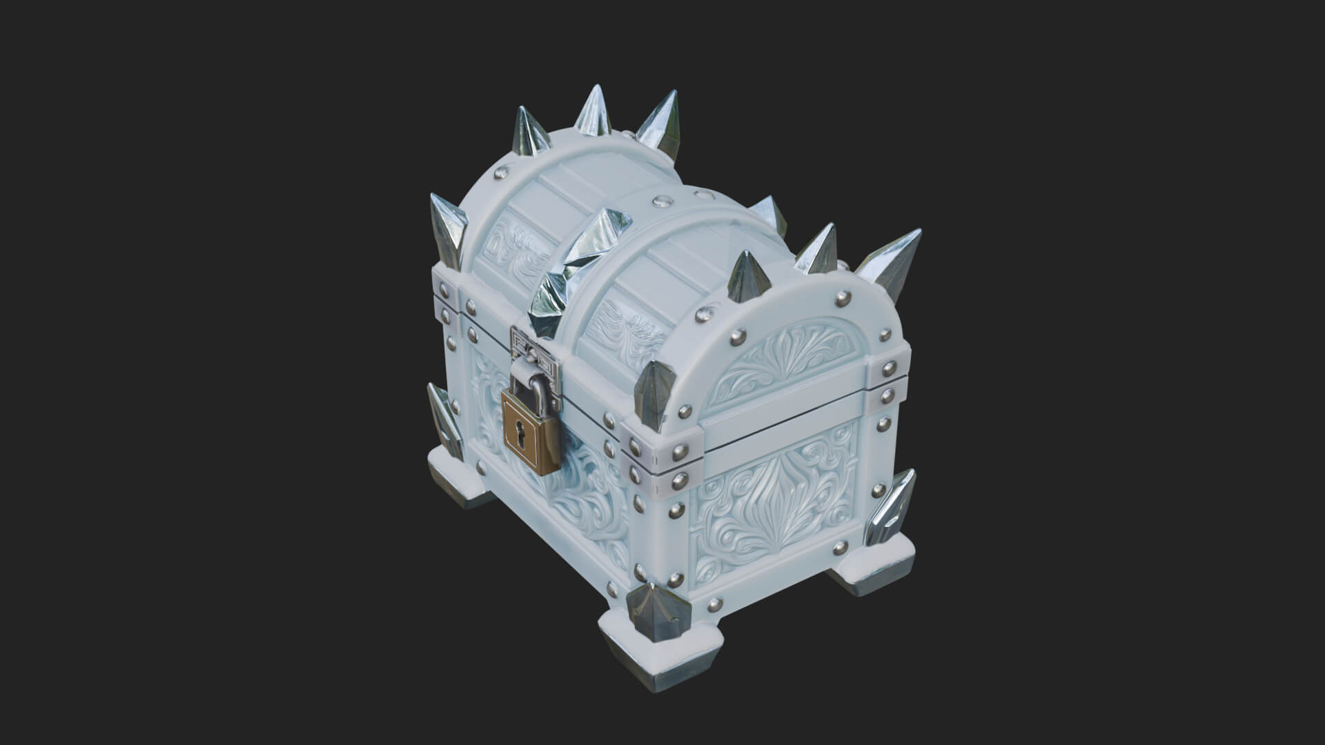 Ice Crystal Treasure Chest Model Design 1 3D Print Model 3D Model
