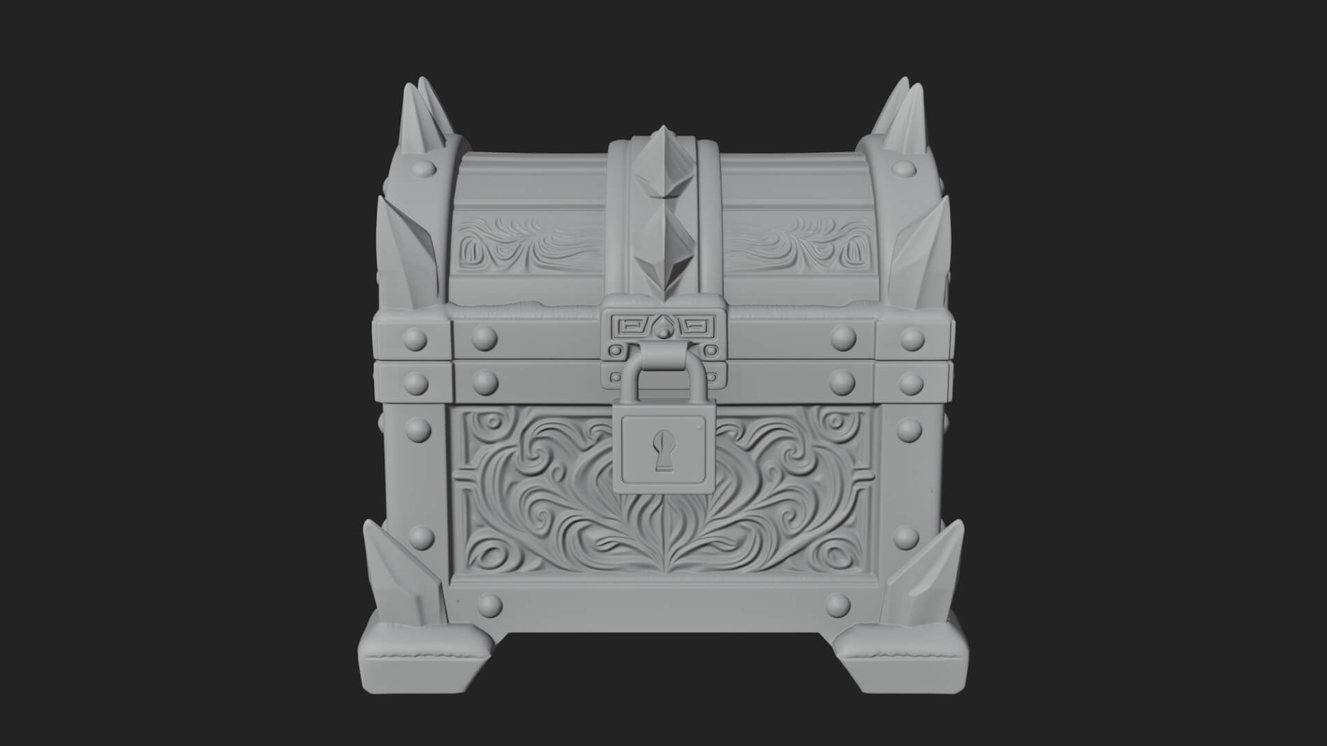 Ice Crystal Treasure Chest Model Design 1 3D Print Model 3D Model