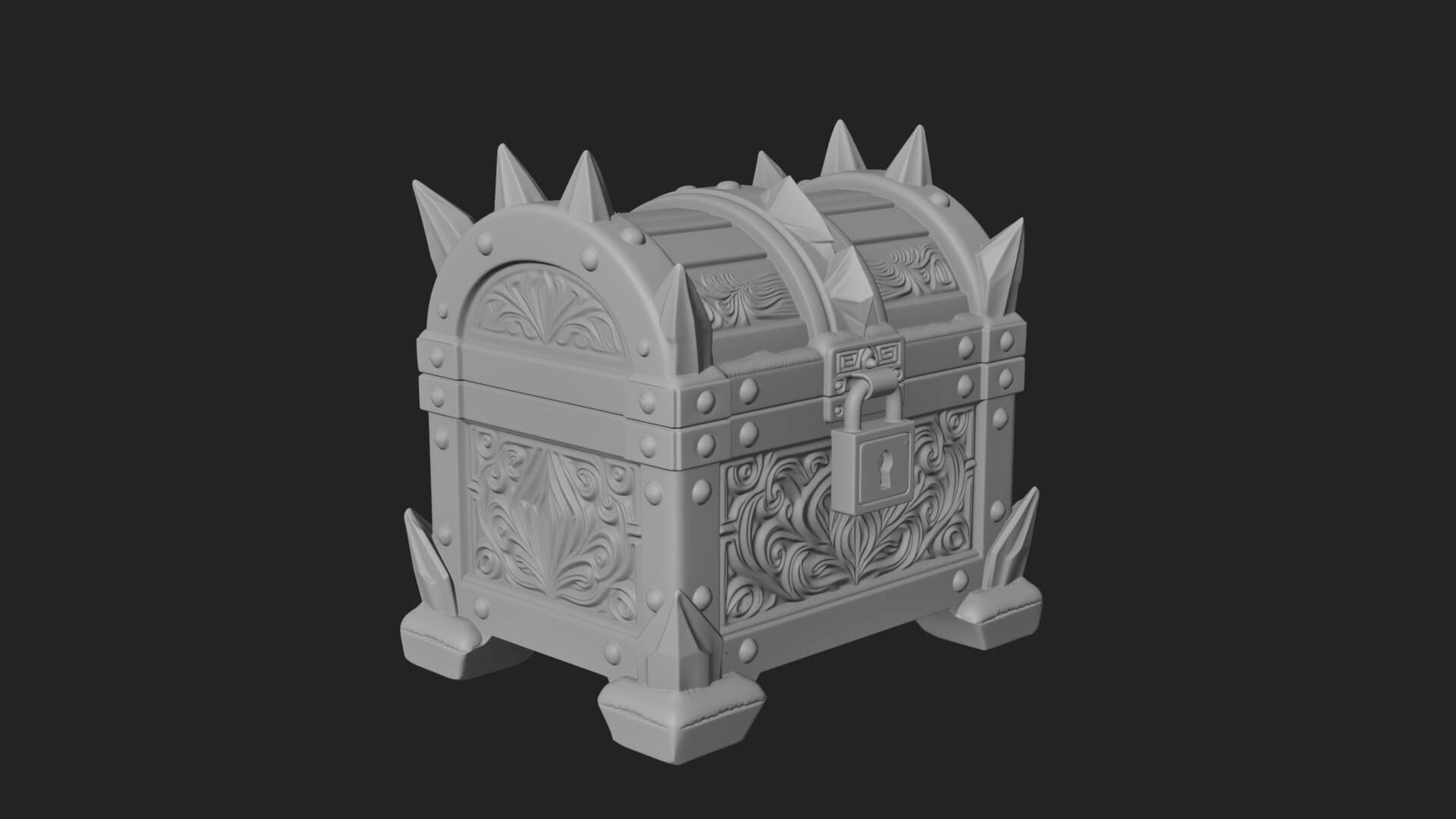 Ice Crystal Treasure Chest Model Design 1 3D Print Model 3D Model