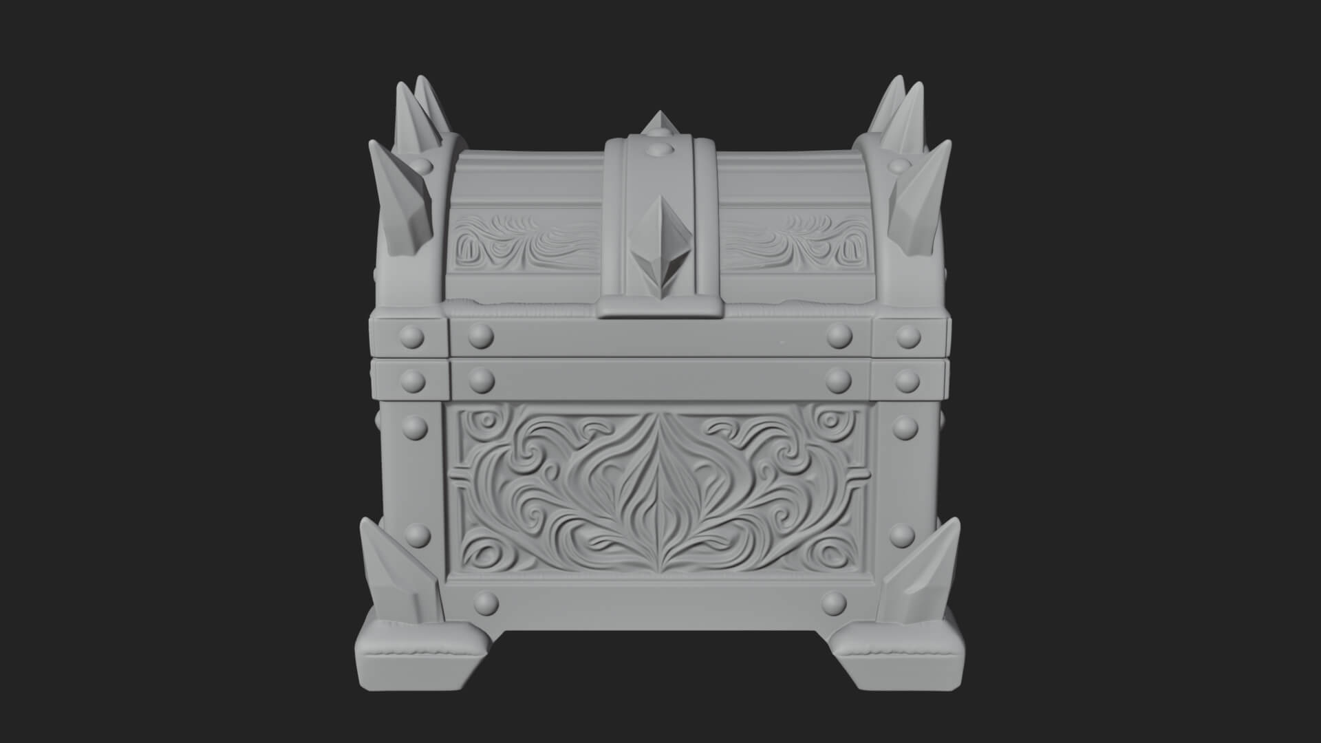 Ice Crystal Treasure Chest Model Design 1 3D Print Model 3D Model