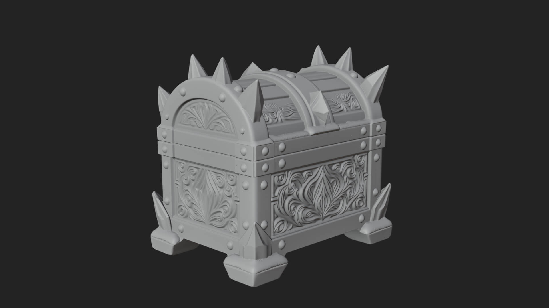 Ice Crystal Treasure Chest Model Design 1 3D Print Model 3D Model