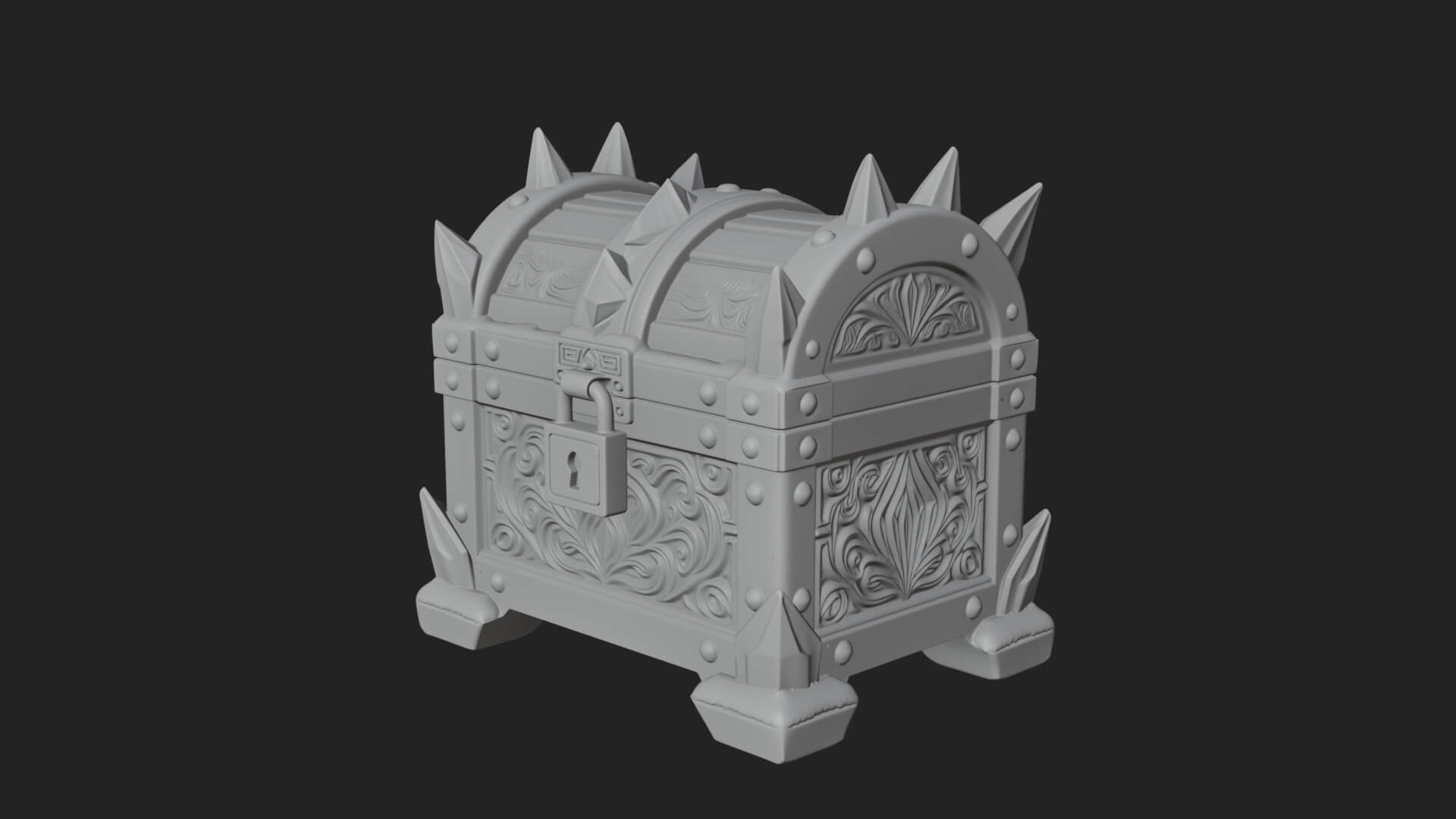 Ice Crystal Treasure Chest Model Design 1 3D Print Model 3D Model
