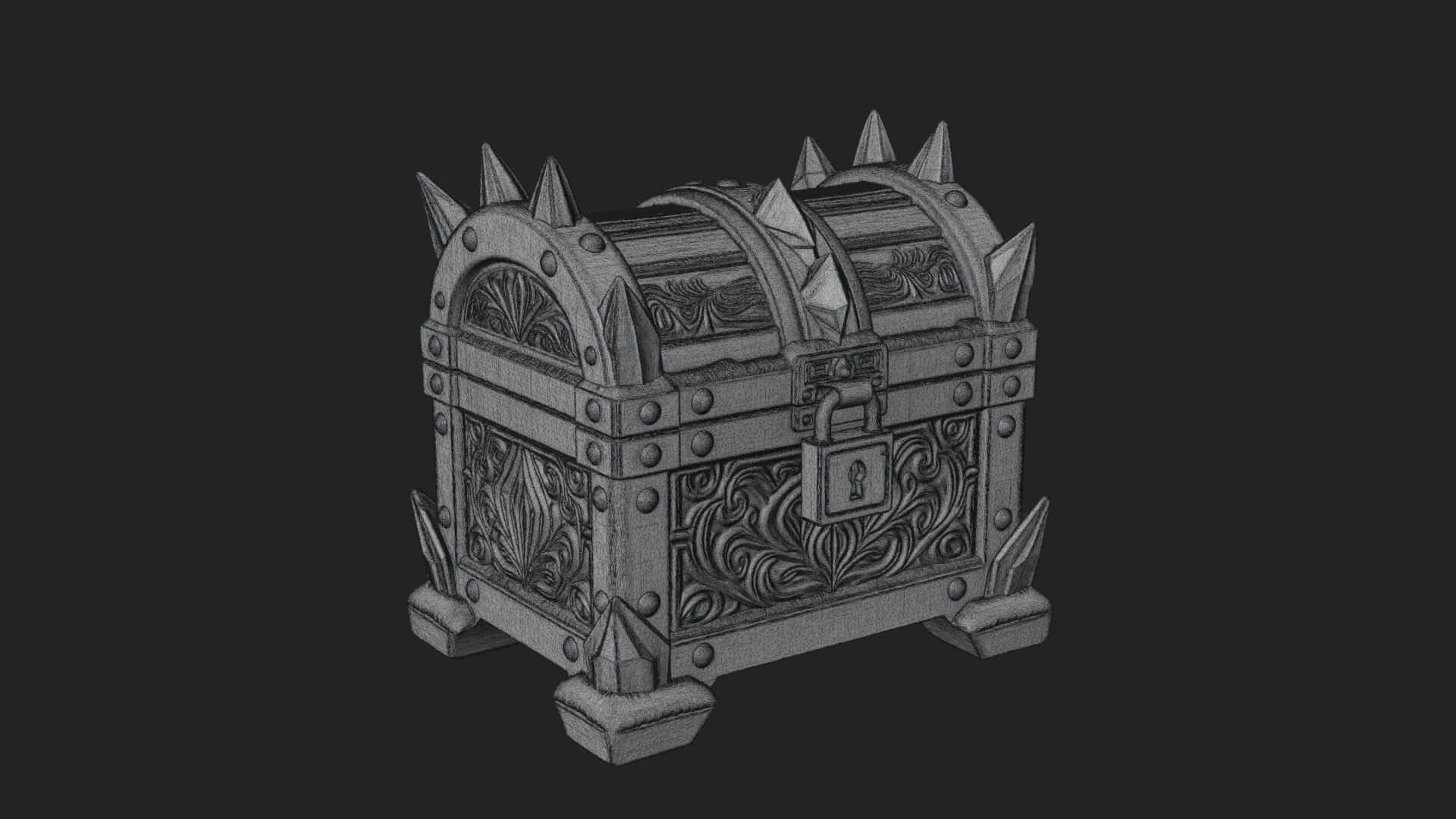 Ice Crystal Treasure Chest Model Design 1 3D Print Model 3D Model