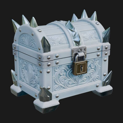 Ice Crystal Treasure Chest Model Design 1 3D Print Model