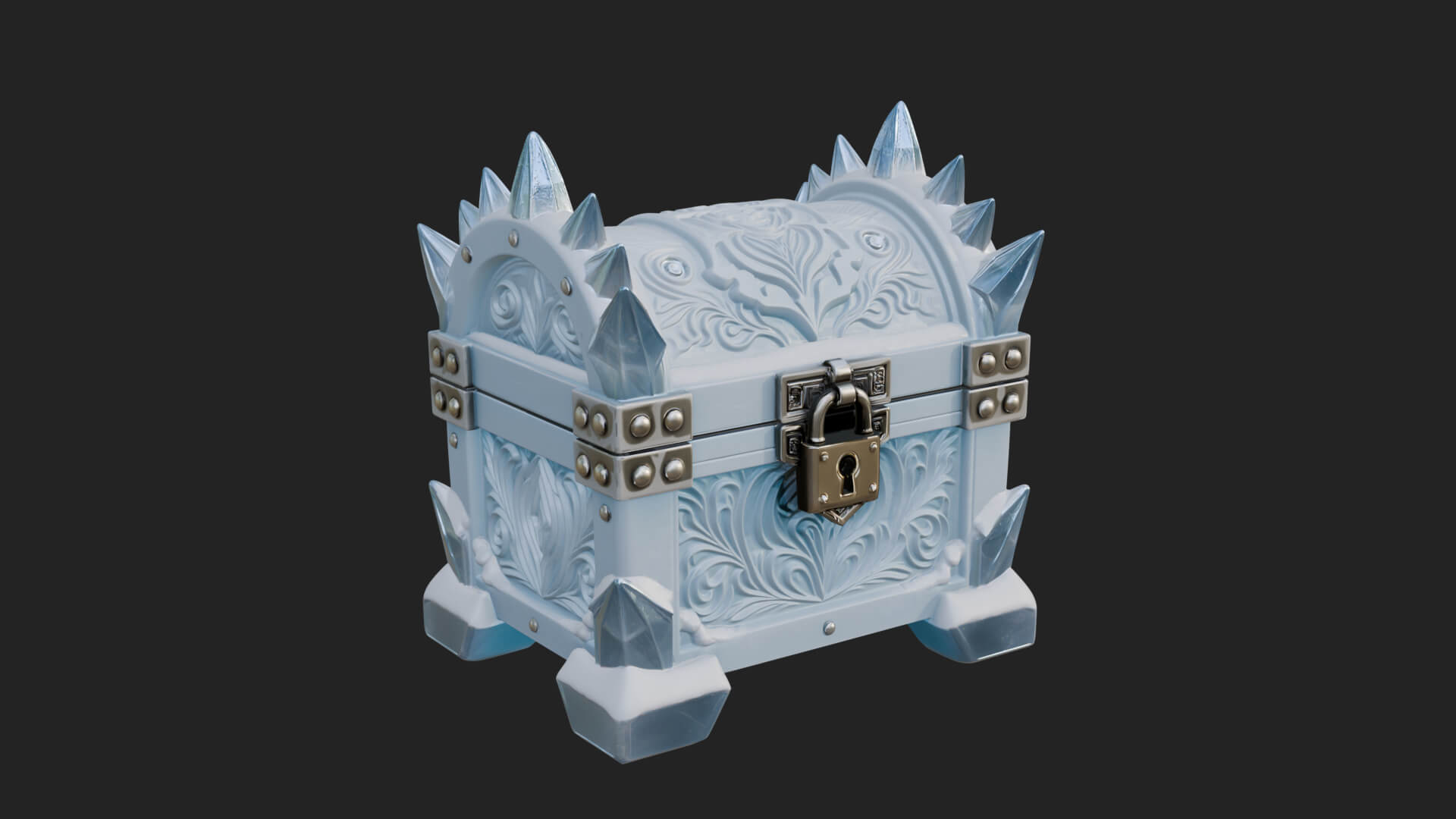 Ice Crystal Treasure Chest Model Design 2 3D Print Model 3D Model