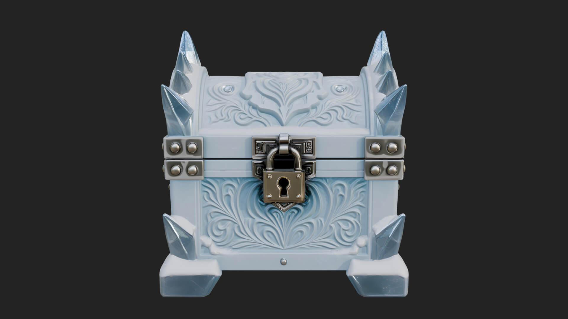 Ice Crystal Treasure Chest Model Design 2 3D Print Model 3D Model