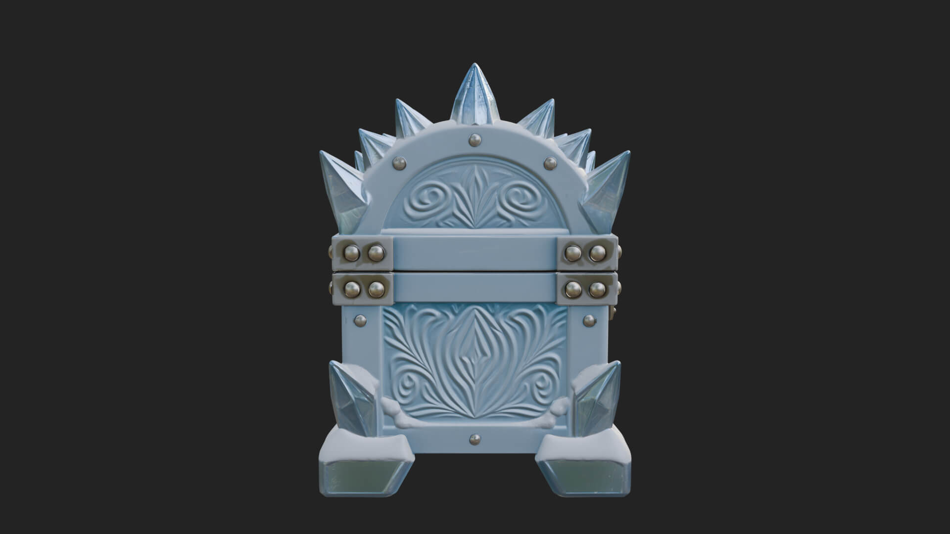 Ice Crystal Treasure Chest Model Design 2 3D Print Model 3D Model