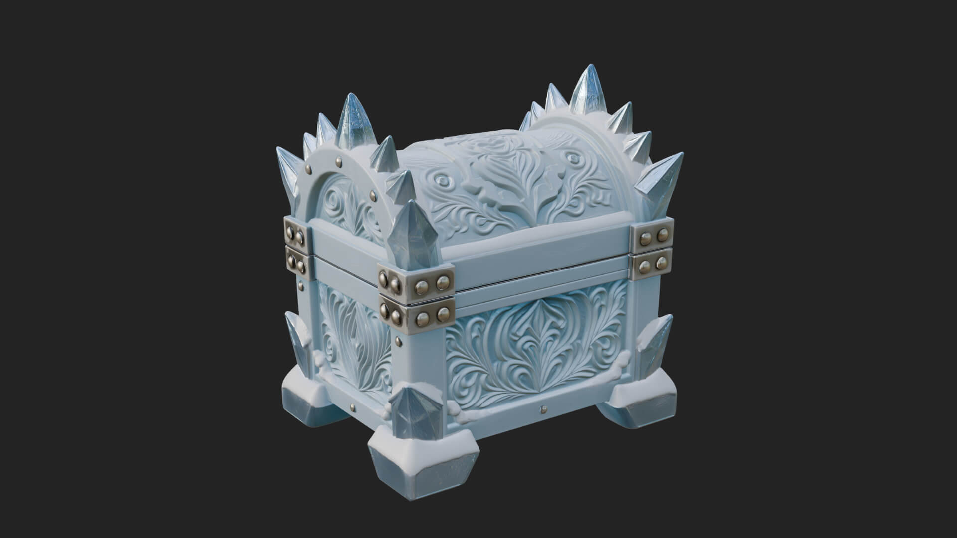 Ice Crystal Treasure Chest Model Design 2 3D Print Model 3D Model