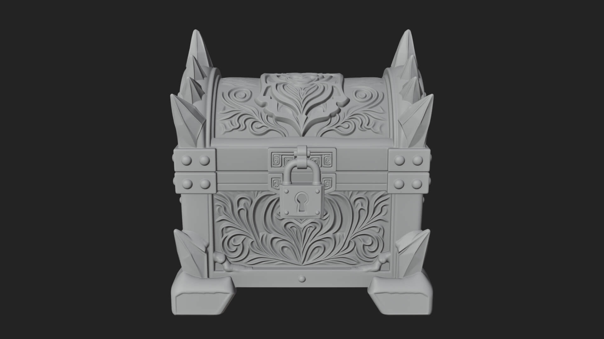 Ice Crystal Treasure Chest Model Design 2 3D Print Model 3D Model