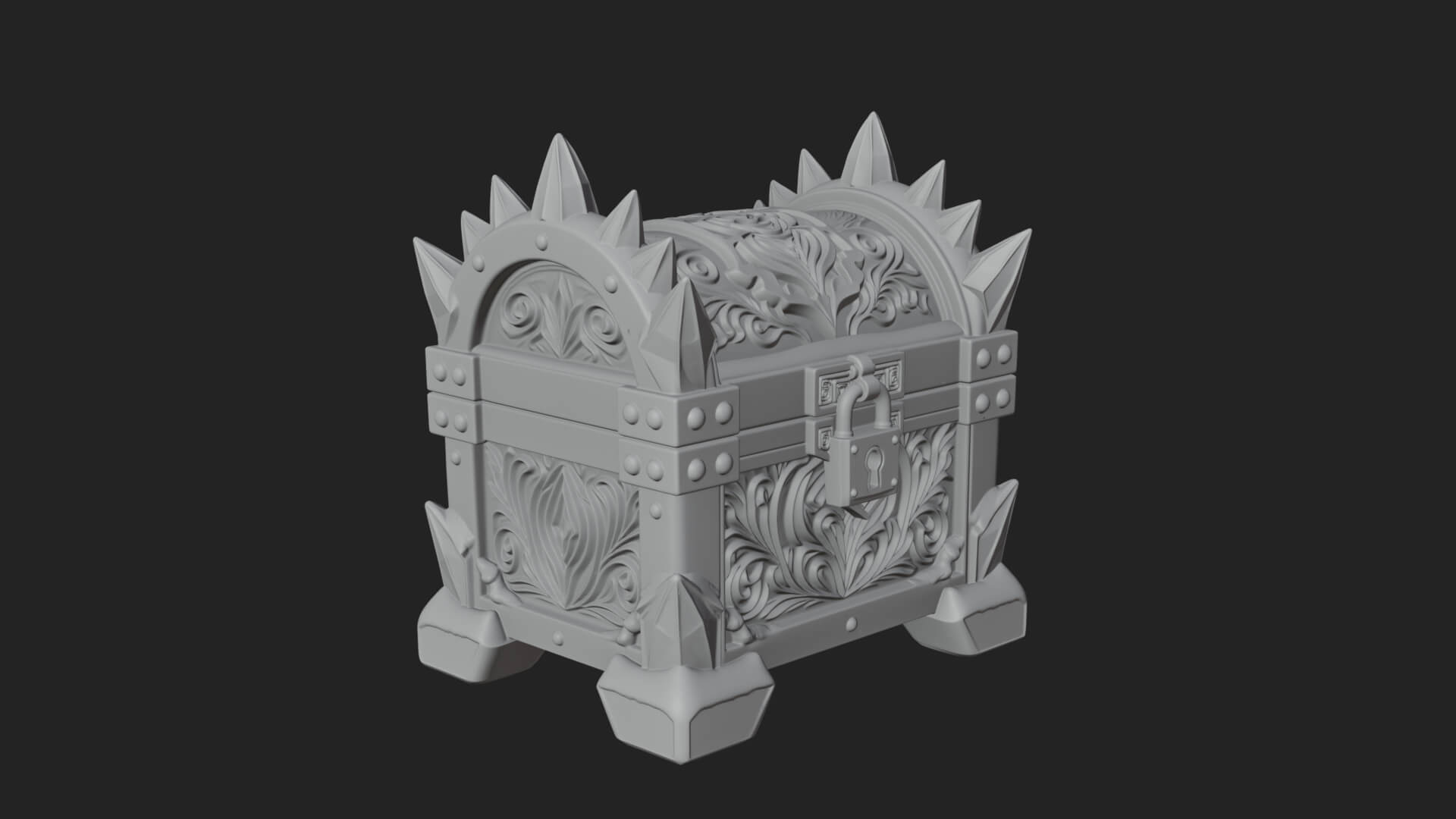 Ice Crystal Treasure Chest Model Design 2 3D Print Model 3D Model