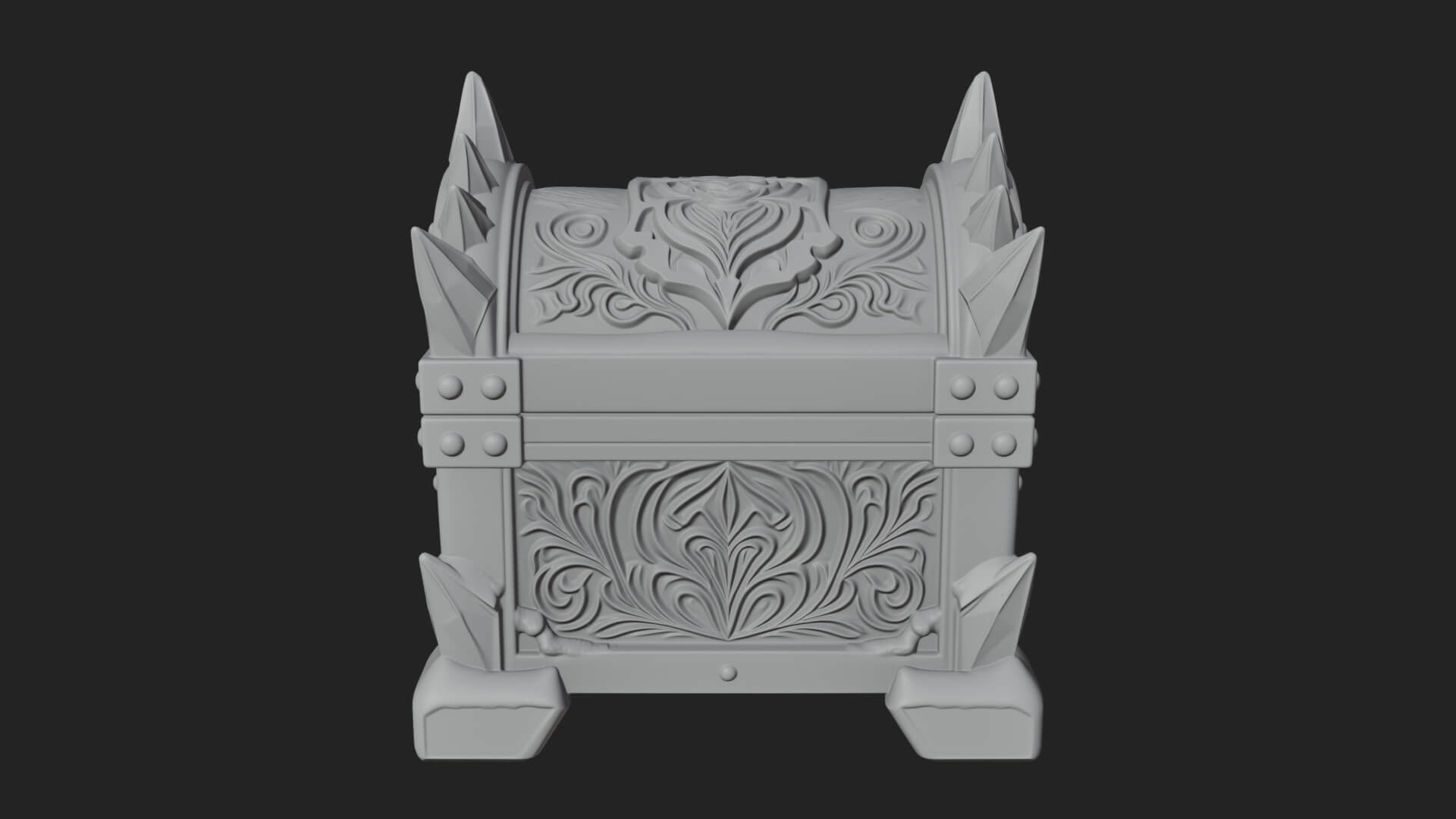 Ice Crystal Treasure Chest Model Design 2 3D Print Model 3D Model
