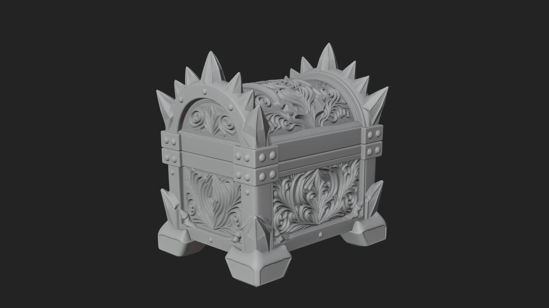 Ice Crystal Treasure Chest Model Design 2 3D Print Model 3D Model