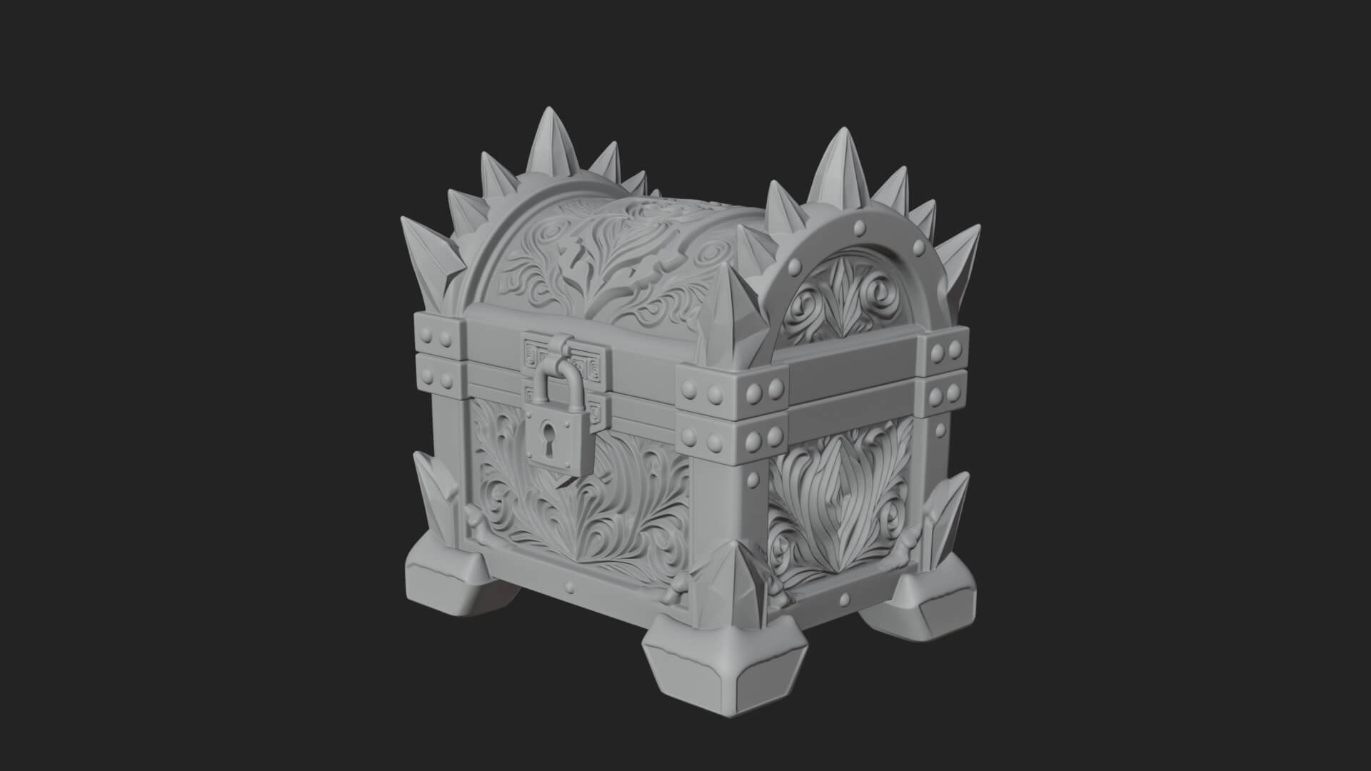 Ice Crystal Treasure Chest Model Design 2 3D Print Model 3D Model