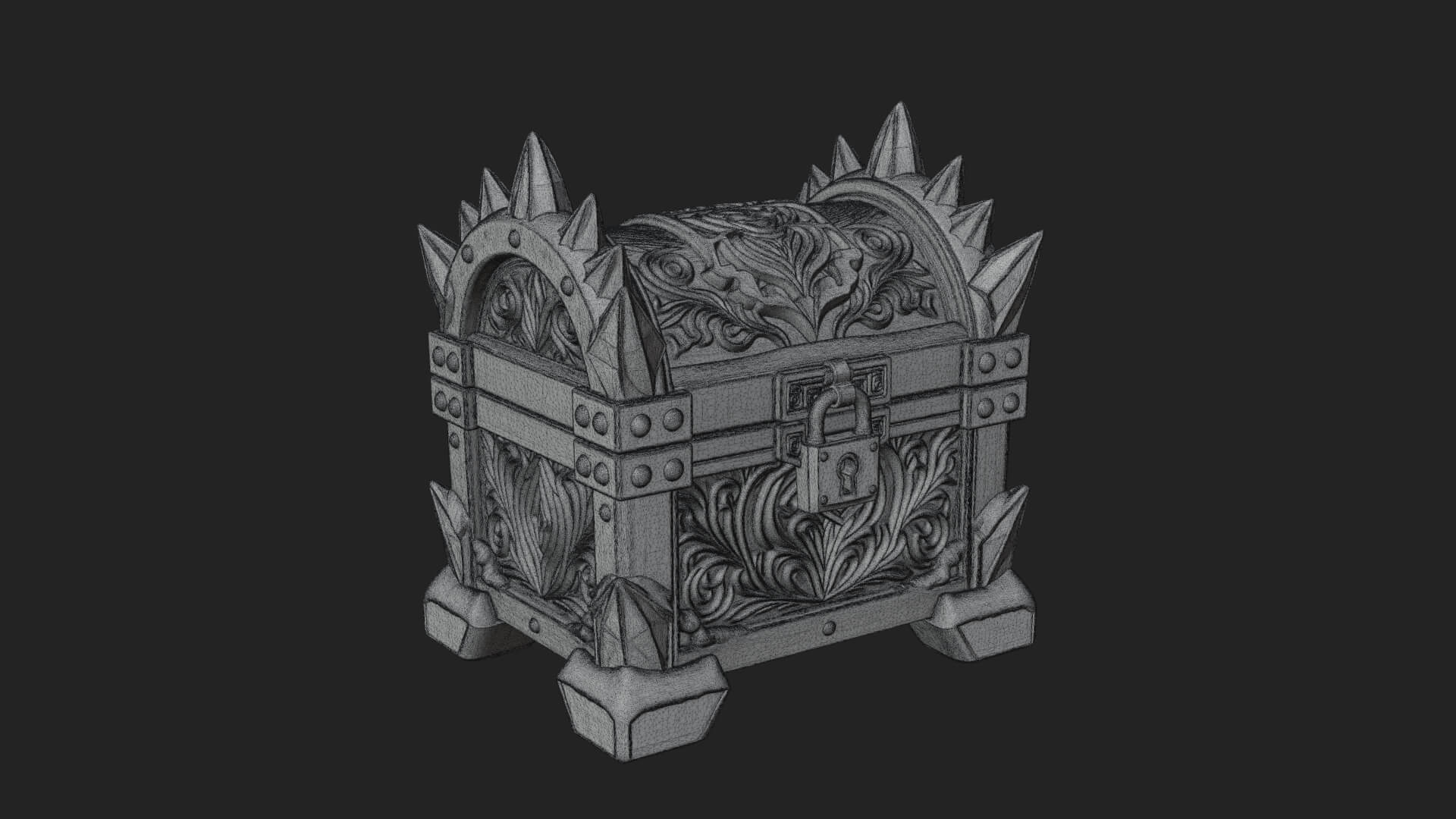 Ice Crystal Treasure Chest Model Design 2 3D Print Model 3D Model