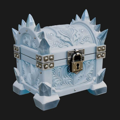 Ice Crystal Treasure Chest Model Design 2 3D Print Model