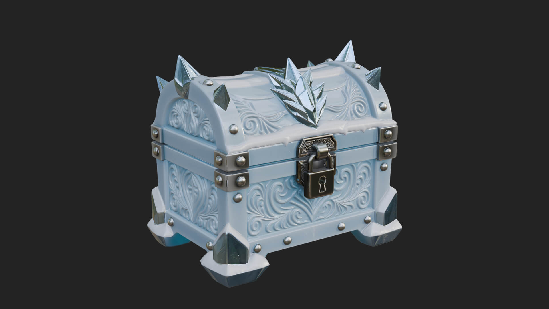 Ice Crystal Treasure Chest Model Design 3 3D Print Model 3D Model