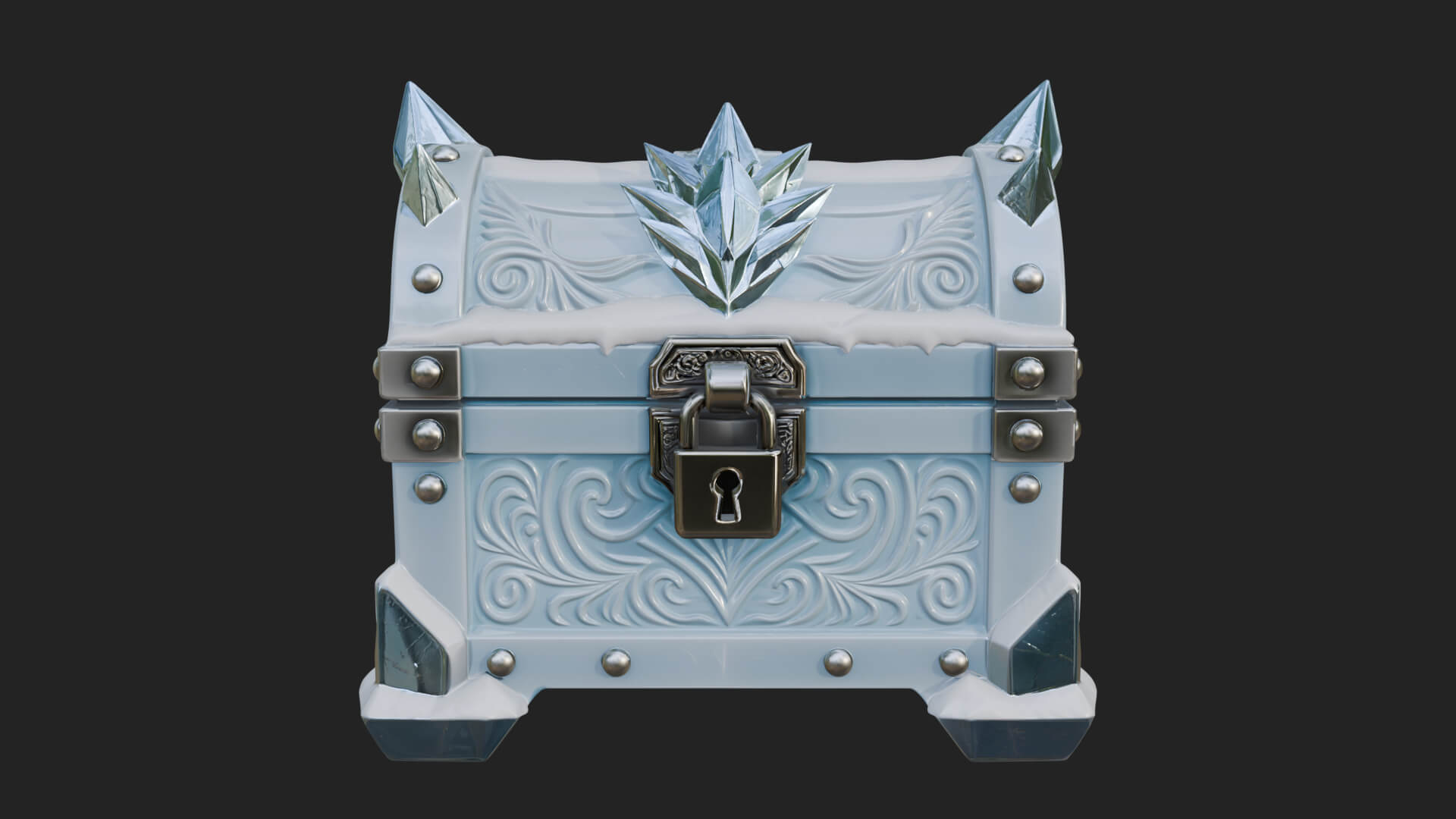 Ice Crystal Treasure Chest Model Design 3 3D Print Model 3D Model