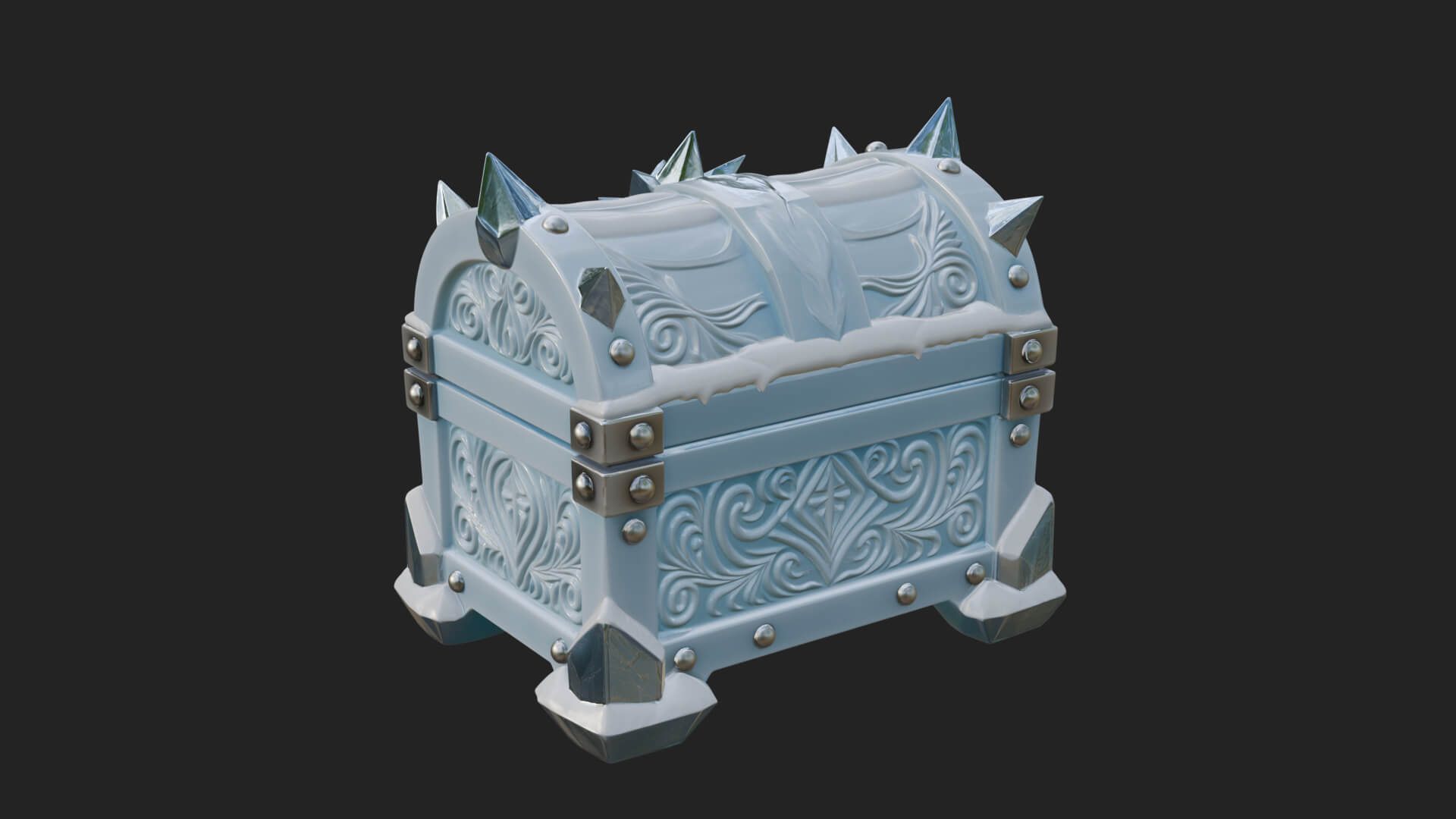 Ice Crystal Treasure Chest Model Design 3 3D Print Model 3D Model