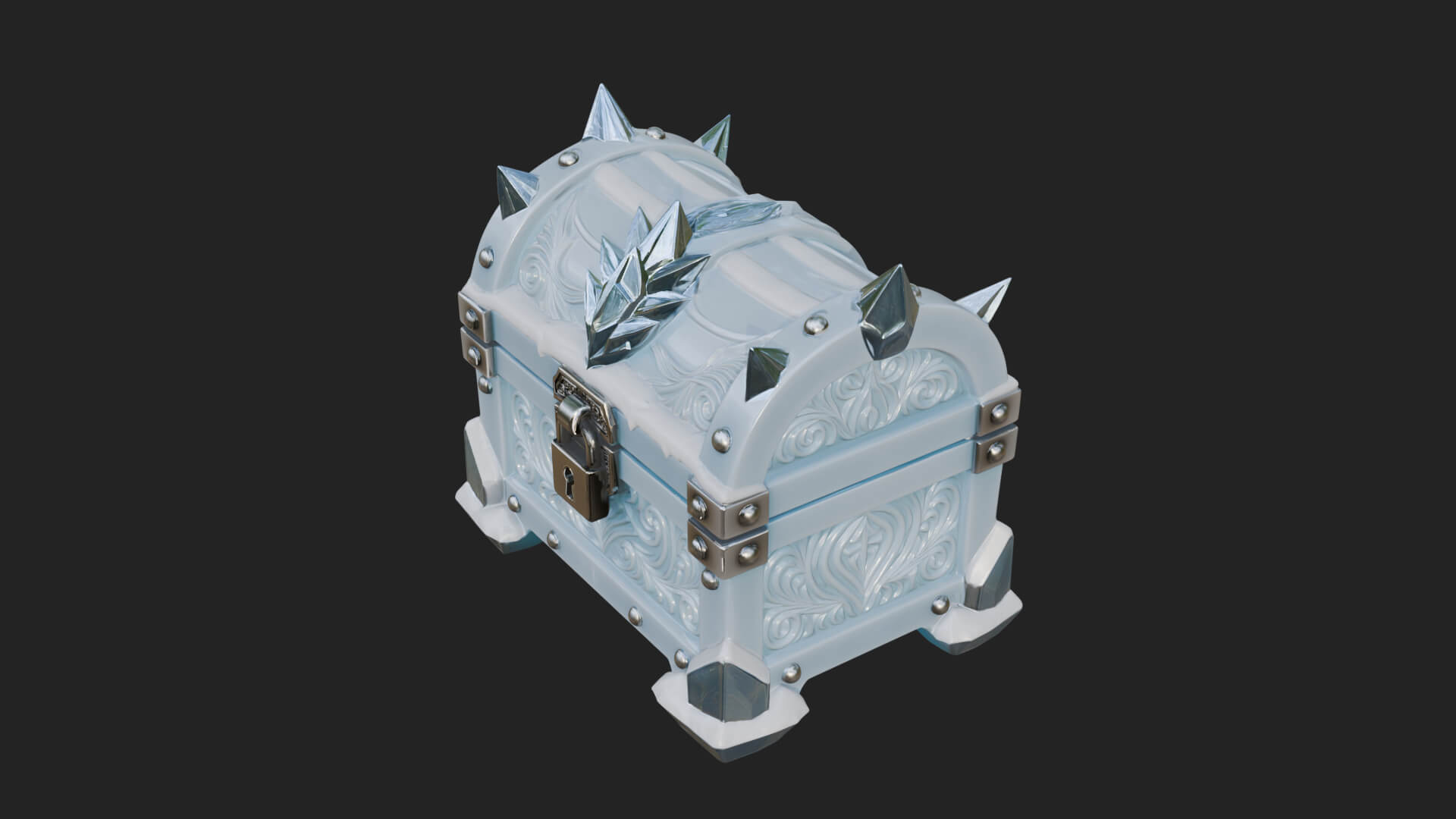 Ice Crystal Treasure Chest Model Design 3 3D Print Model 3D Model