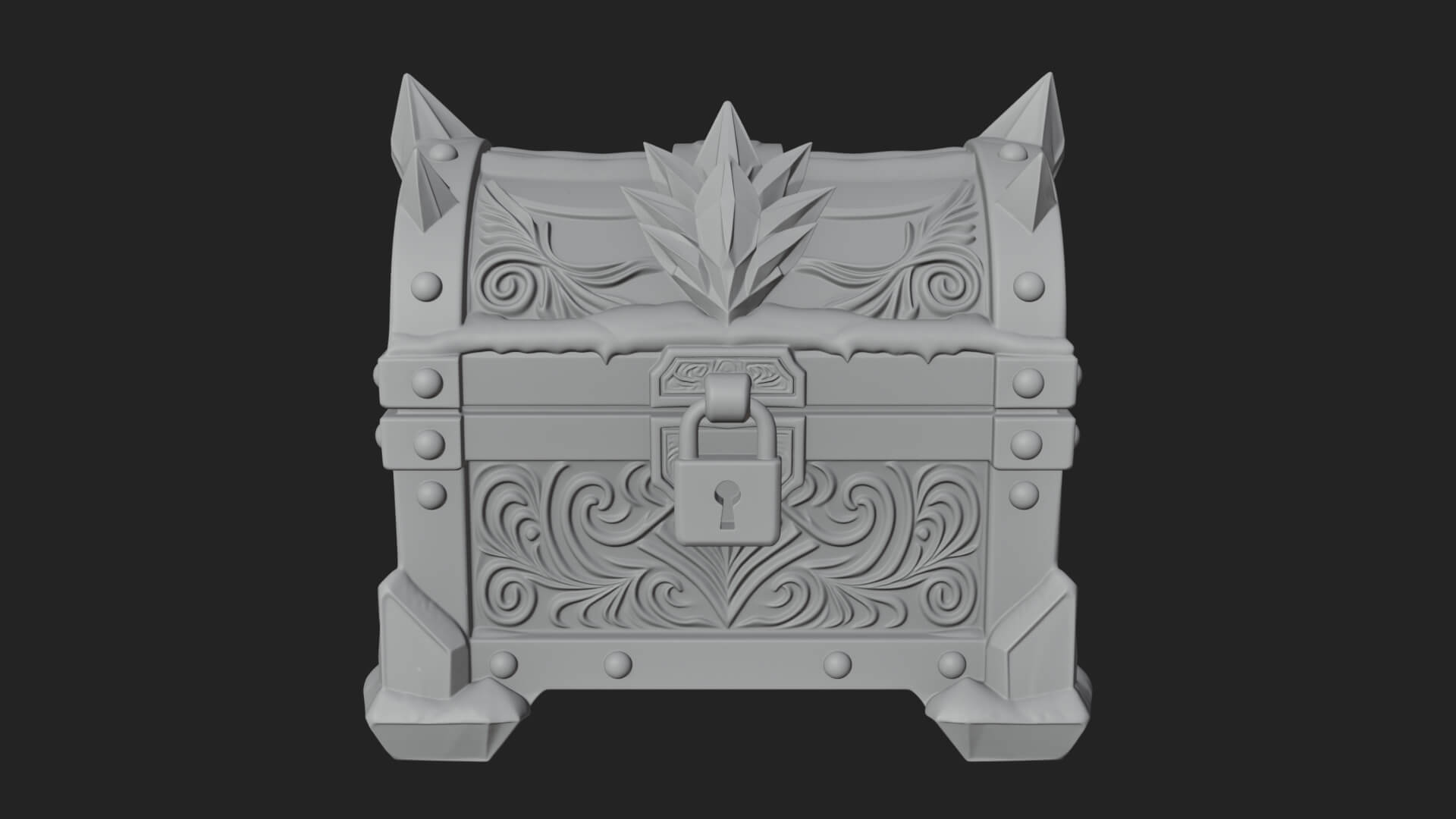 Ice Crystal Treasure Chest Model Design 3 3D Print Model 3D Model