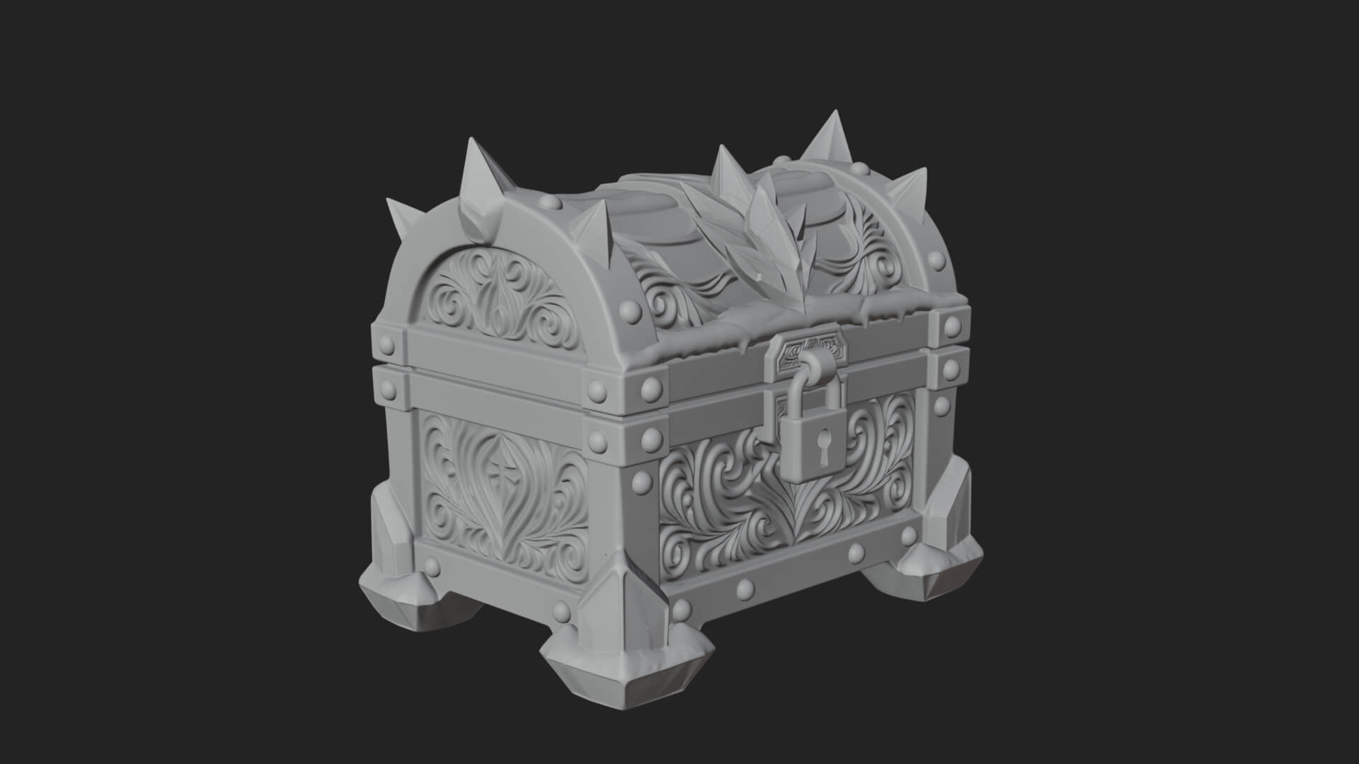 Ice Crystal Treasure Chest Model Design 3 3D Print Model 3D Model