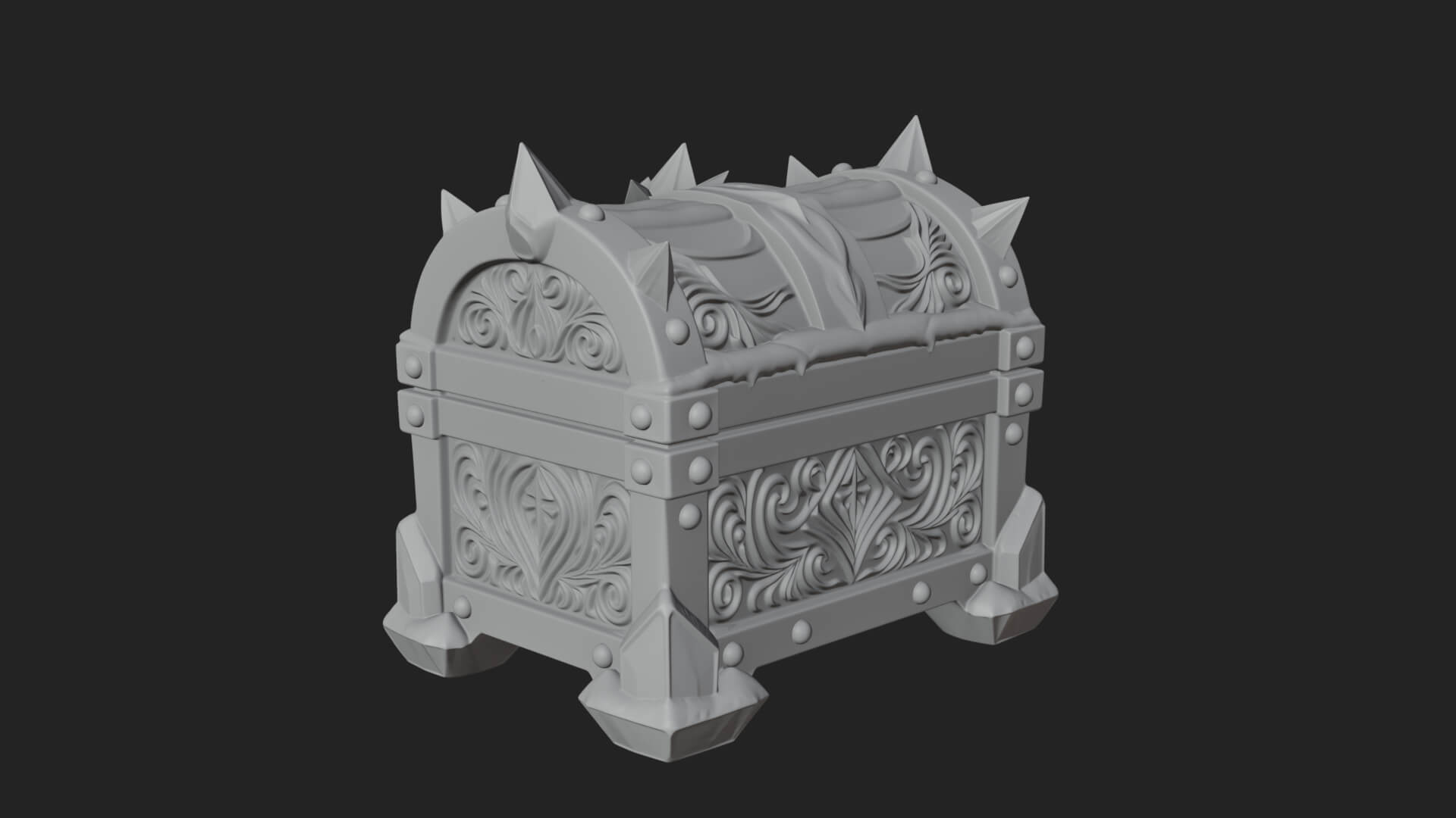 Ice Crystal Treasure Chest Model Design 3 3D Print Model 3D Model