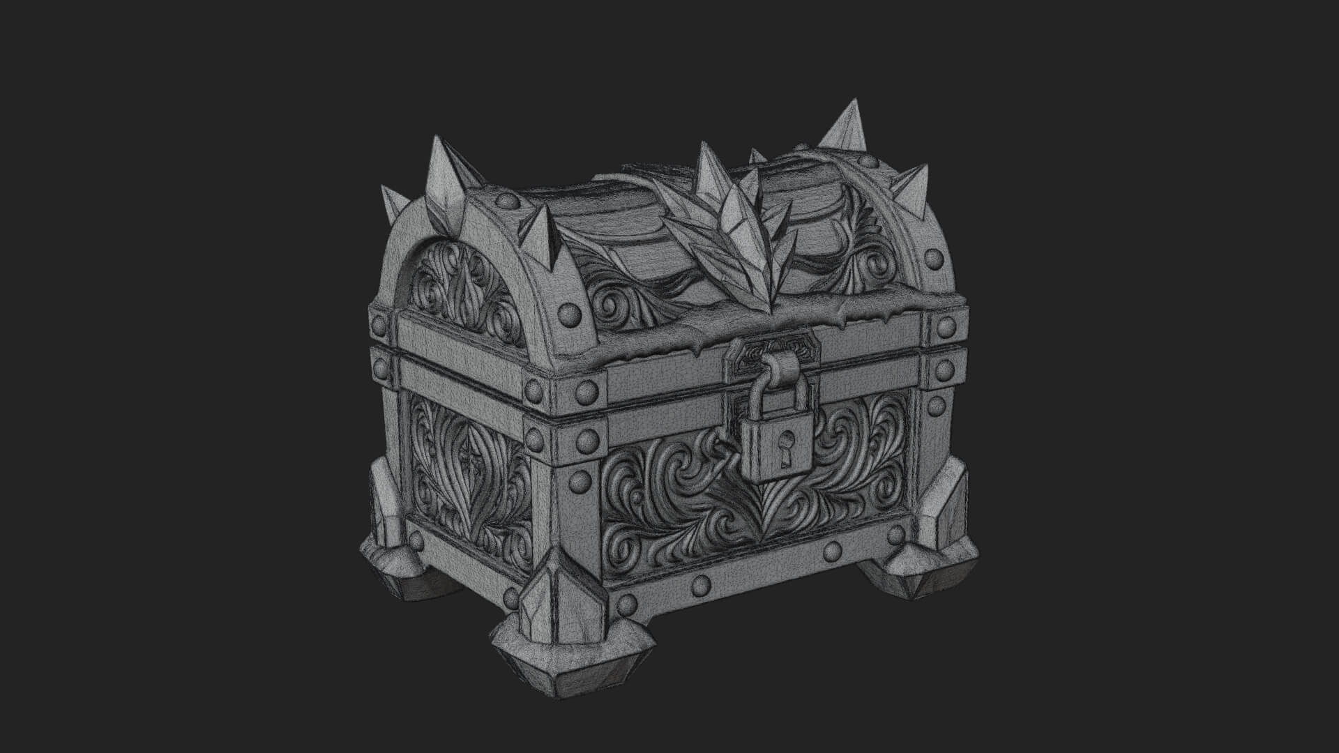Ice Crystal Treasure Chest Model Design 3 3D Print Model 3D Model