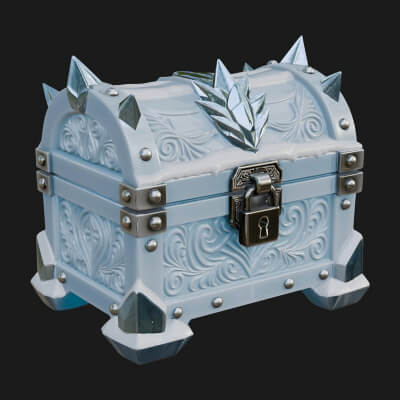 Ice Crystal Treasure Chest Model Design 3 3D Print Model