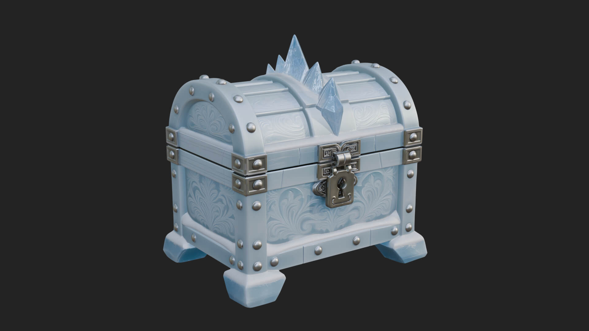 Ice Crystal Treasure Chest Model Design 4 3D Print Model 3D Model