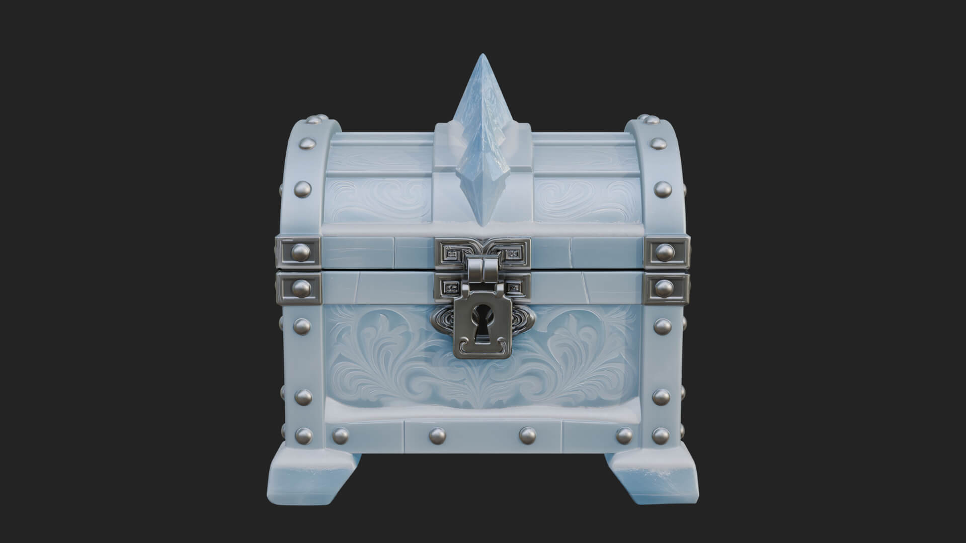 Ice Crystal Treasure Chest Model Design 4 3D Print Model 3D Model