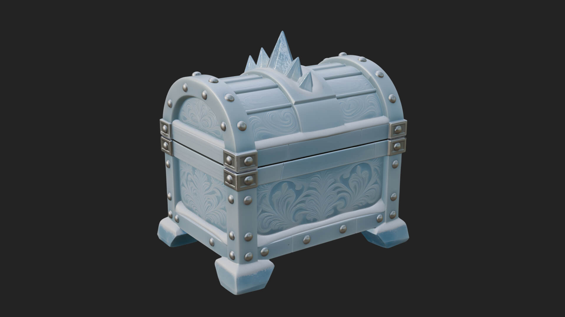 Ice Crystal Treasure Chest Model Design 4 3D Print Model 3D Model
