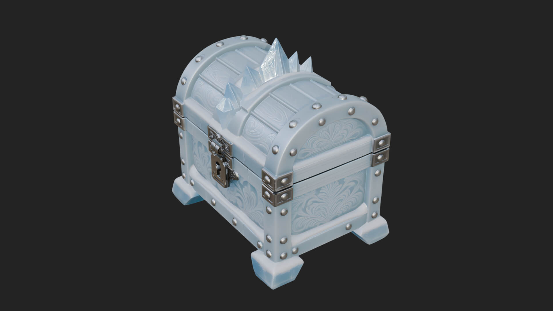 Ice Crystal Treasure Chest Model Design 4 3D Print Model 3D Model