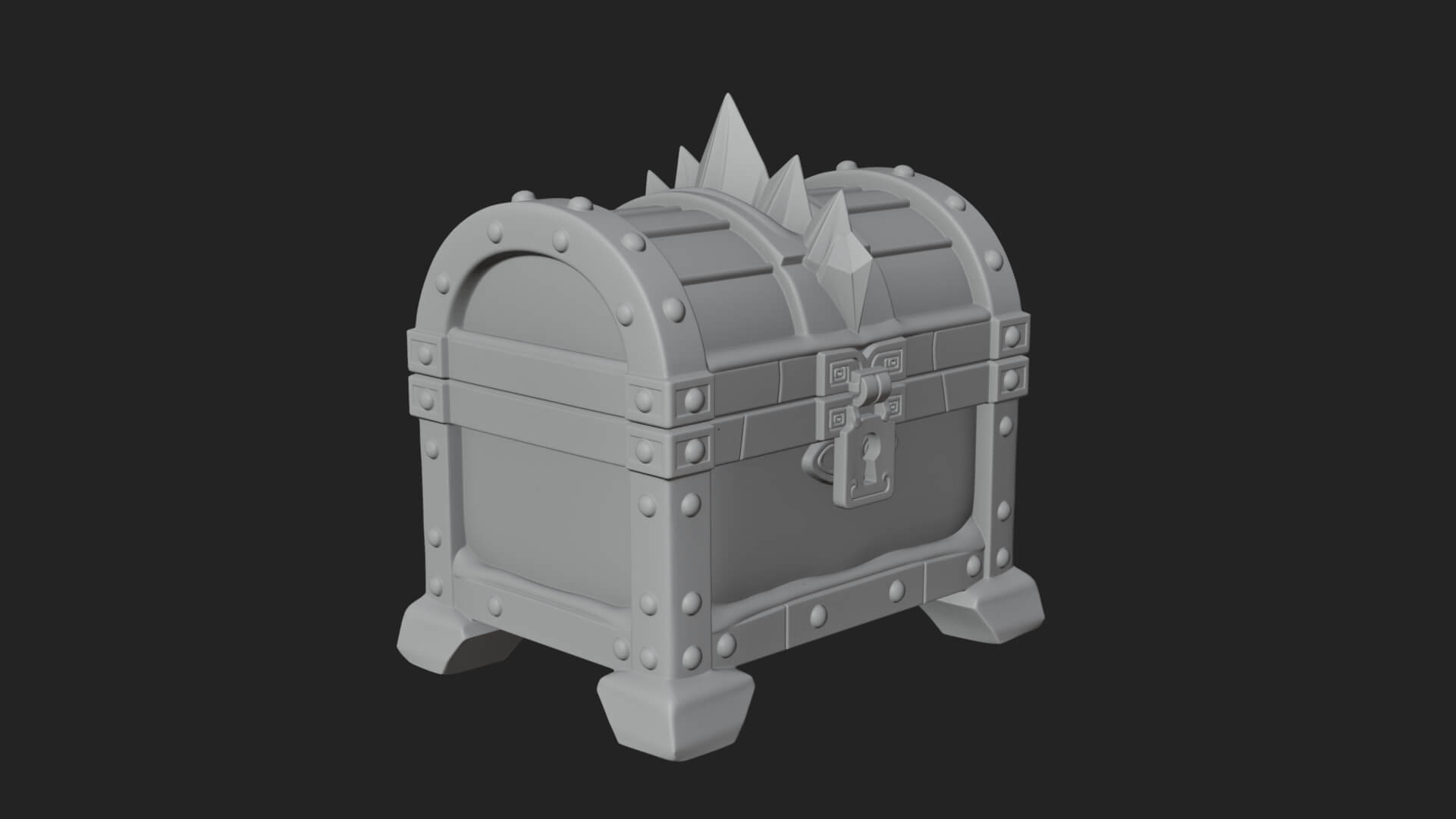 Ice Crystal Treasure Chest Model Design 4 3D Print Model 3D Model