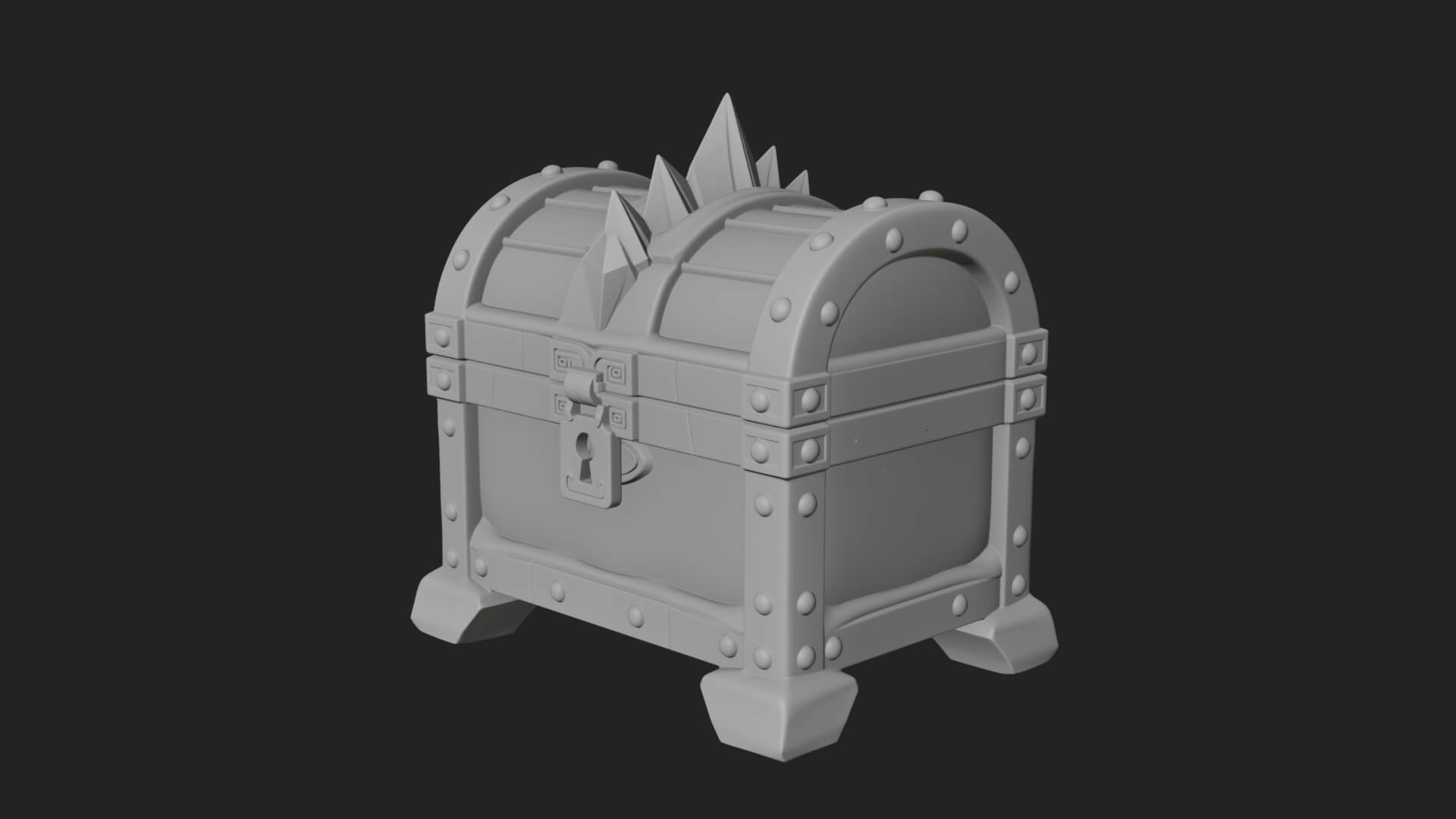 Ice Crystal Treasure Chest Model Design 4 3D Print Model 3D Model
