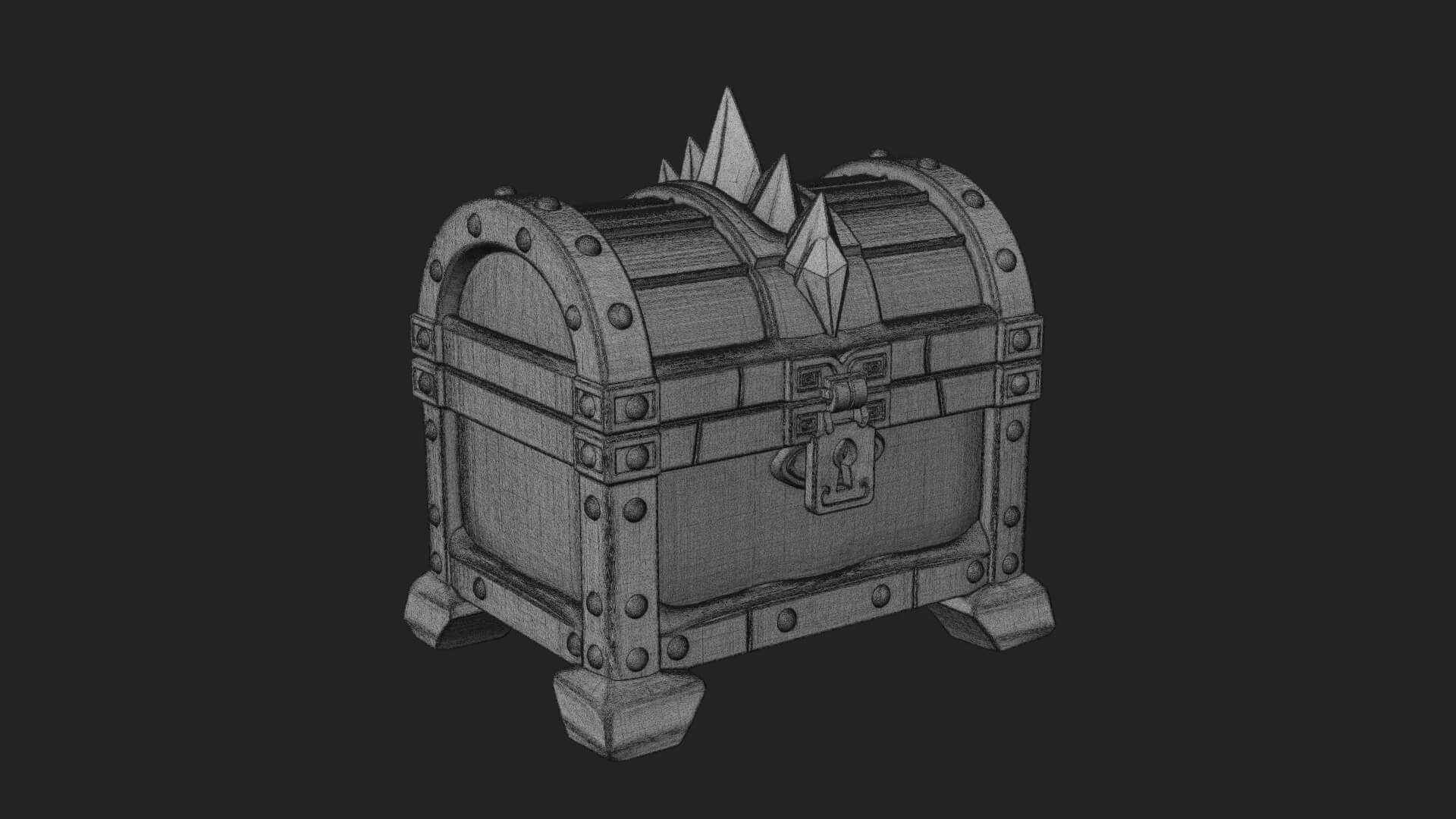 Ice Crystal Treasure Chest Model Design 4 3D Print Model 3D Model