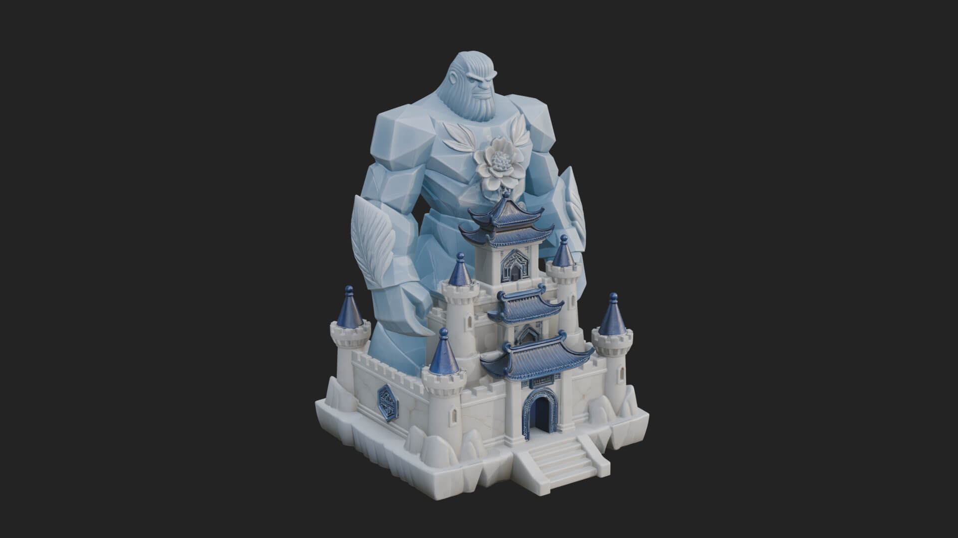 Ice Giant Guard Castle Design 1 3D Print Model 3D Model