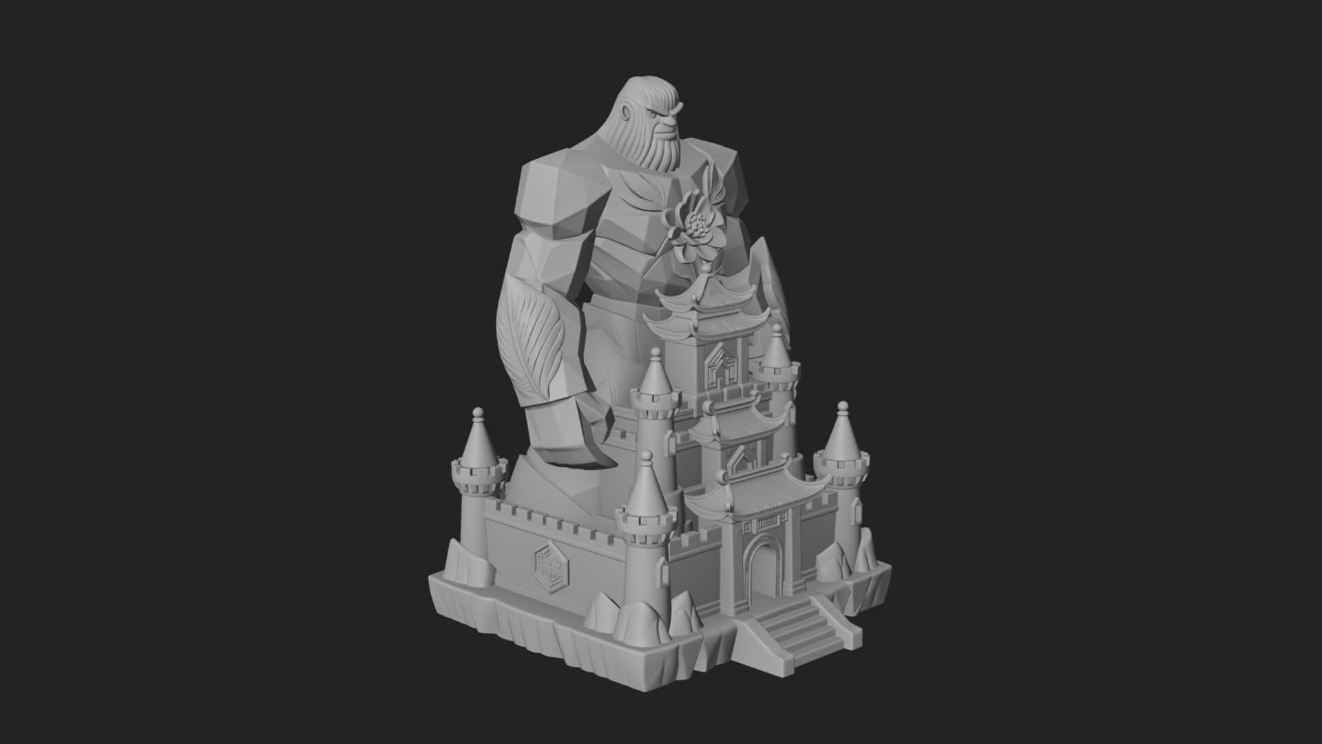 Ice Giant Guard Castle Design 1 3D Print Model 3D Model