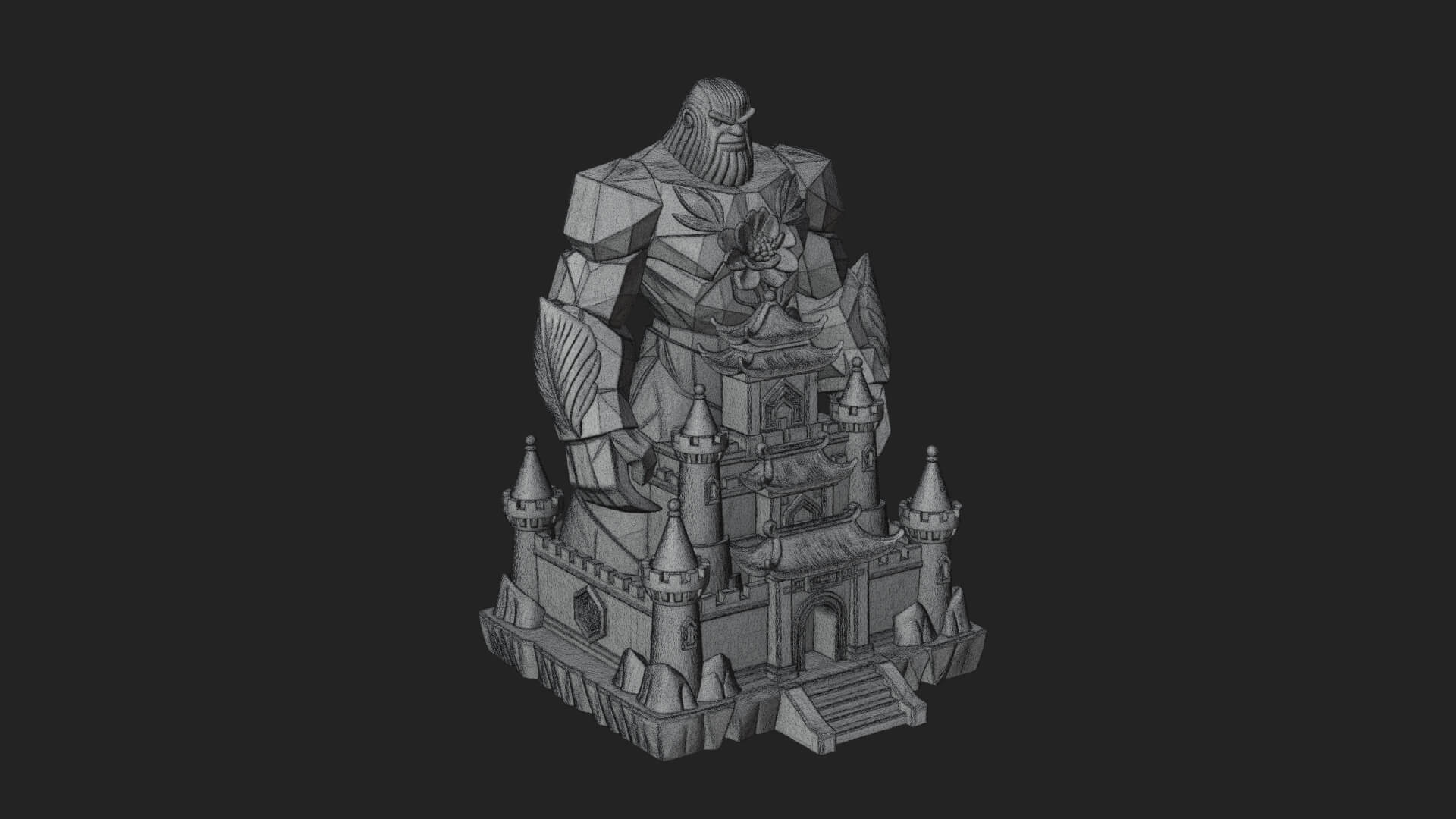 Ice Giant Guard Castle Design 1 3D Print Model 3D Model