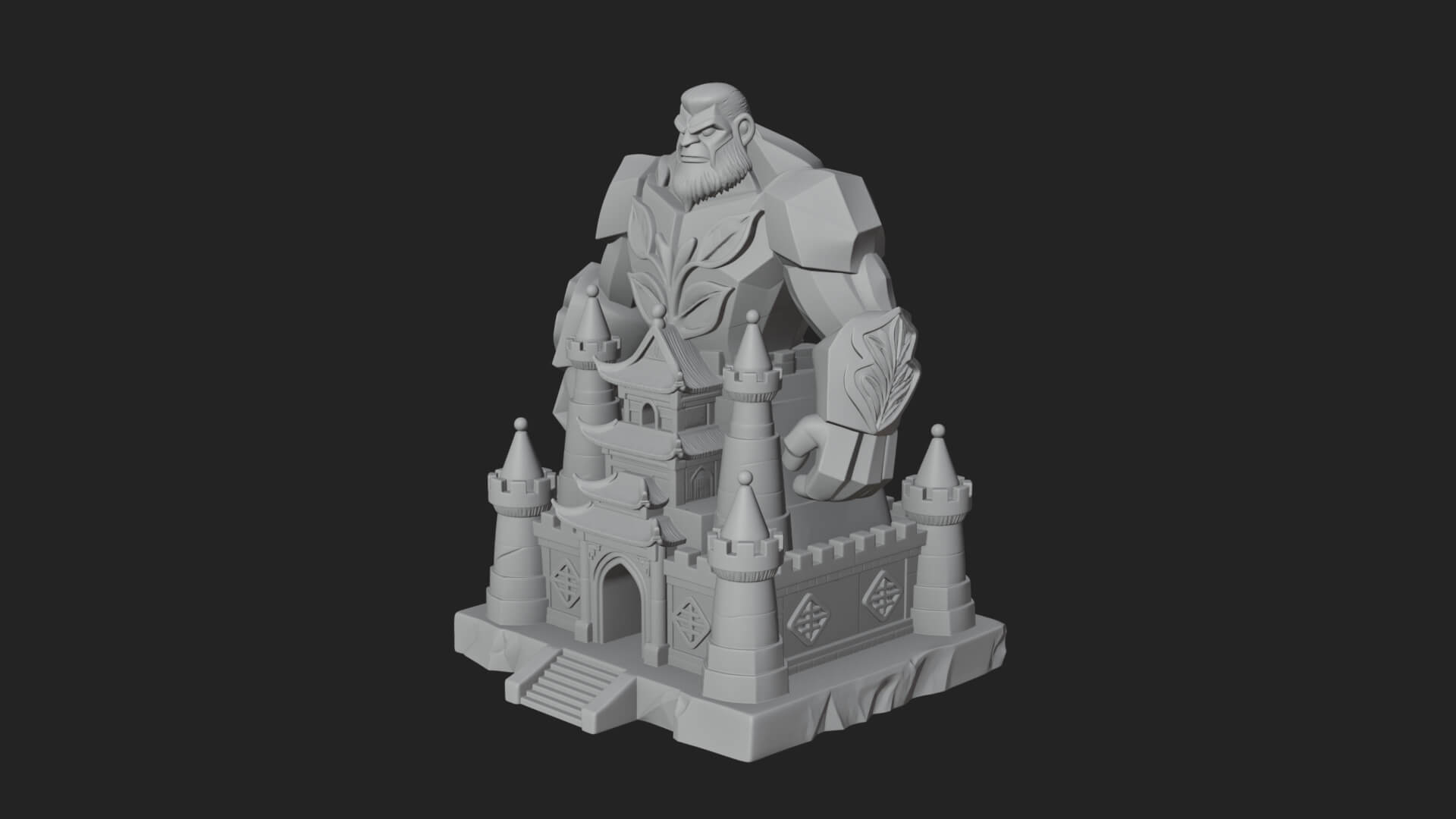 Ice Giant Guard Castle Design 3 3D Print Model 3D Model