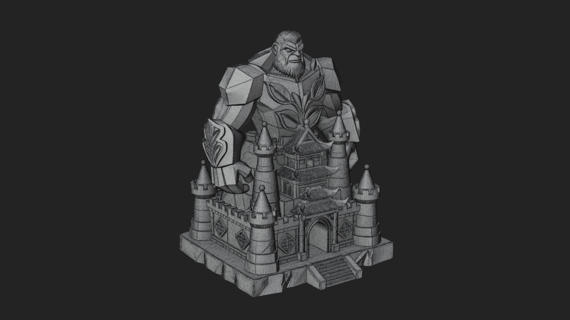 Ice Giant Guard Castle Design 3 3D Print Model 3D Model