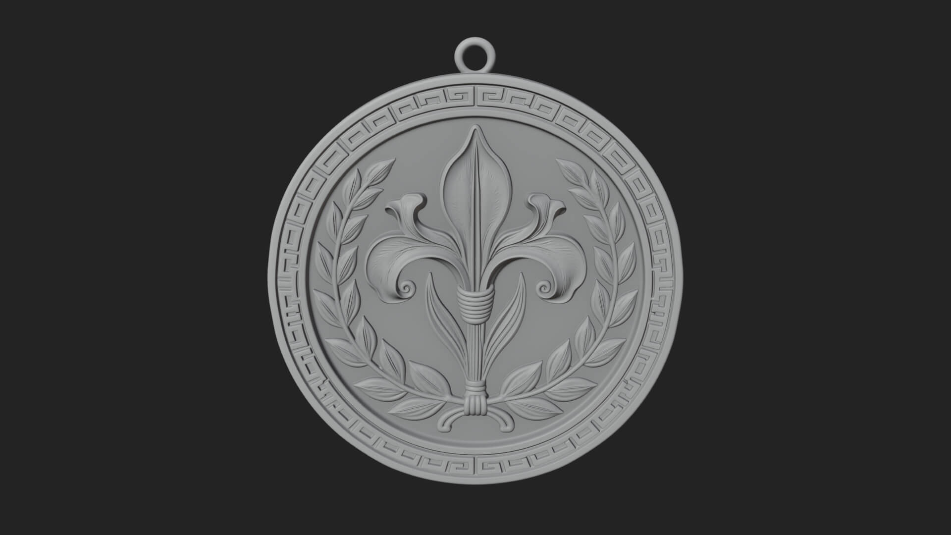 Iris Flower Oval Relief Plaque Design 2 3D Print Model 3D Model