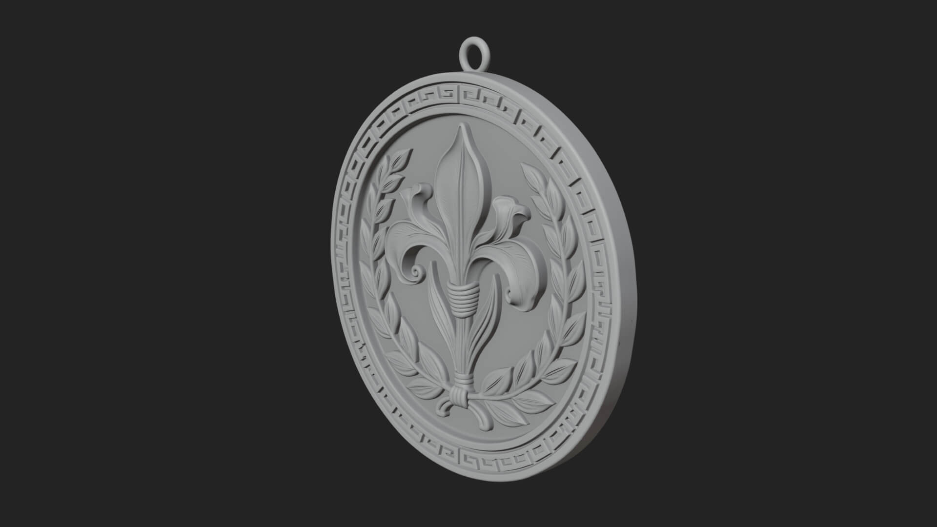 Iris Flower Oval Relief Plaque Design 2 3D Print Model 3D Model